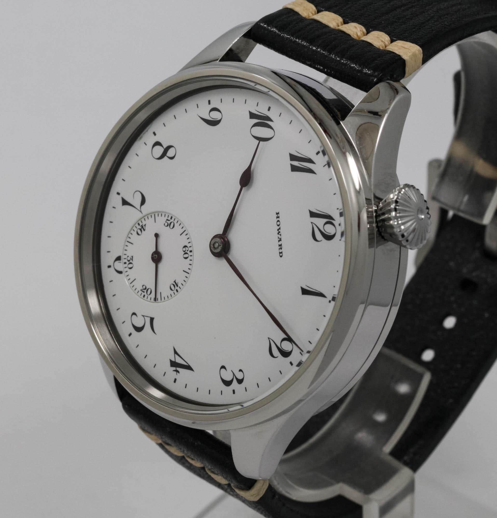 Howard Watch USA early 1900s marriage men's watch Mechanical Movement, Enamel Dial, Steel Case, Gift for Men's