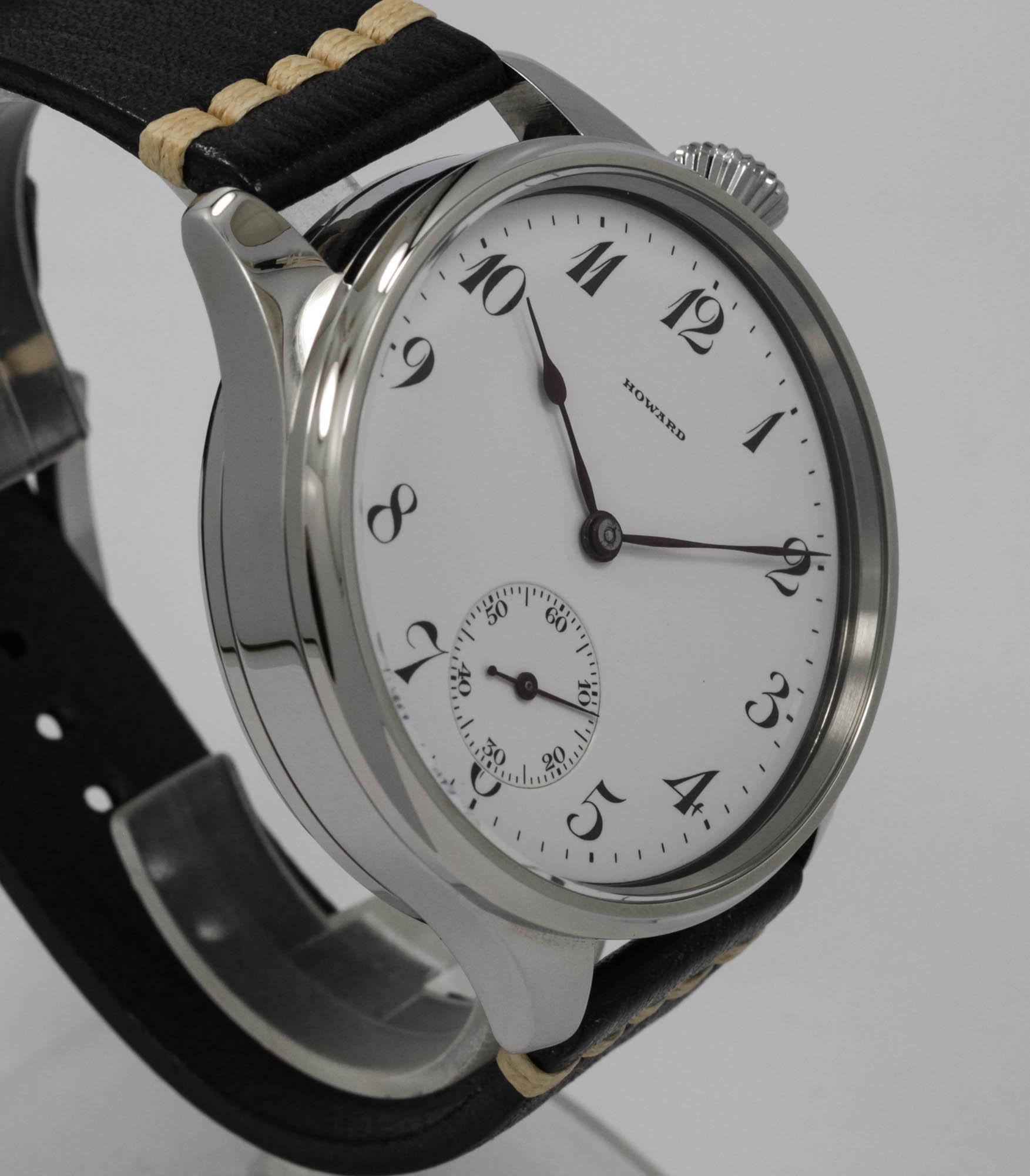 Howard Watch USA early 1900s marriage men's watch Mechanical Movement, Enamel Dial, Steel Case, Gift for Men's - Image 3