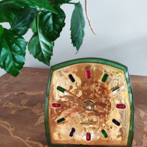 Art Glass fused table top clock Recollection about Venice
