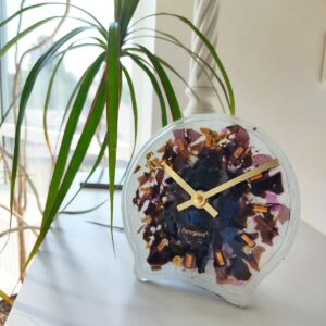 Stained Glass home decor fused table top clock Spring