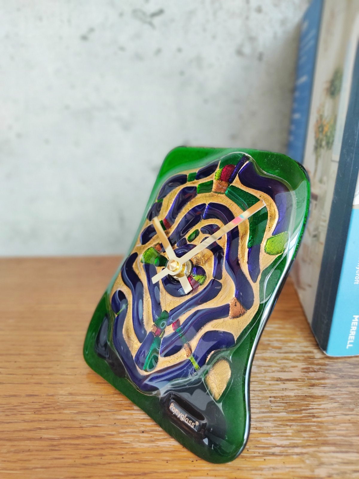 Stained Glass fused table top clock Recollection about Vienna - Image 2