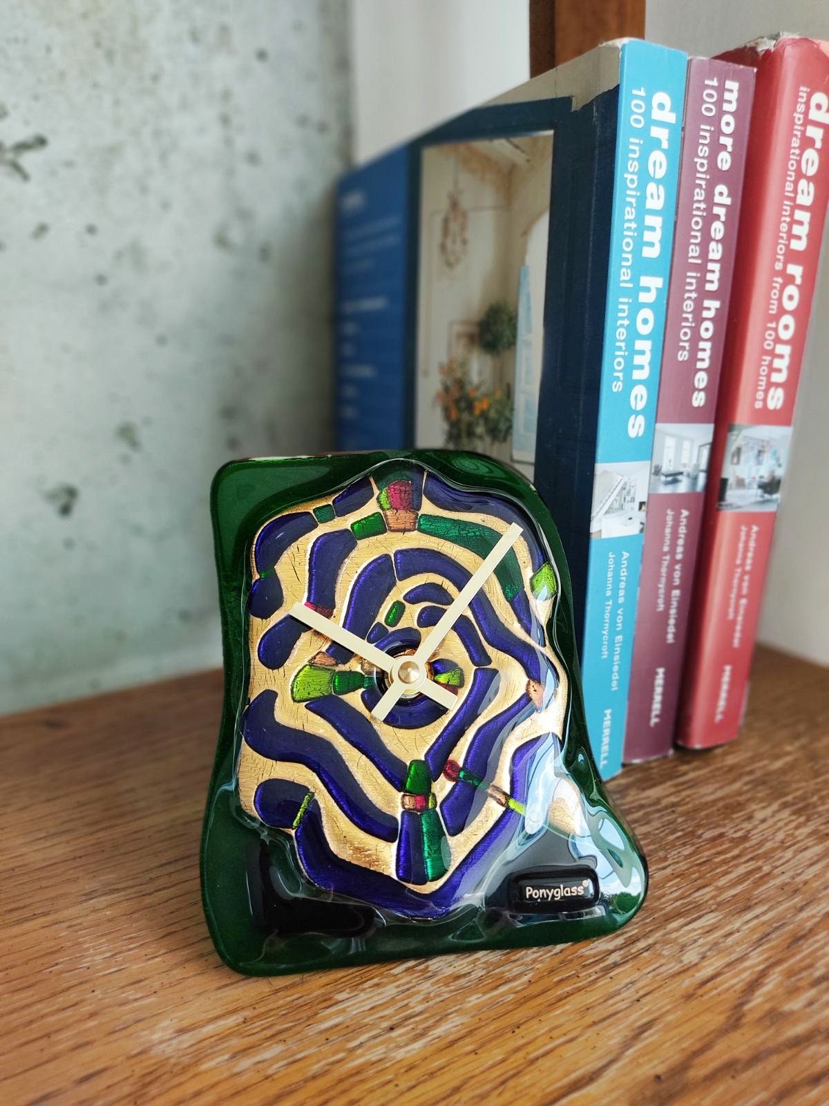 Stained Glass fused table top clock Recollection about Vienna - Image 7
