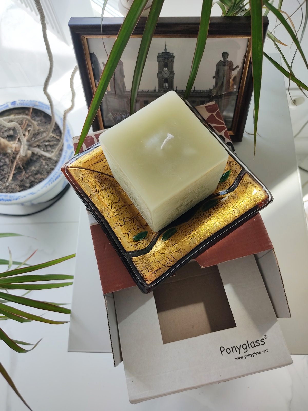 Art Glass home decor fused table top candle-holder Recollection about Milan - Image 4