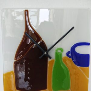 il_fullxfull.3284729704_8pdy.jpg Wall décor Handmade Stained Glass kitchen wall clock Still Life