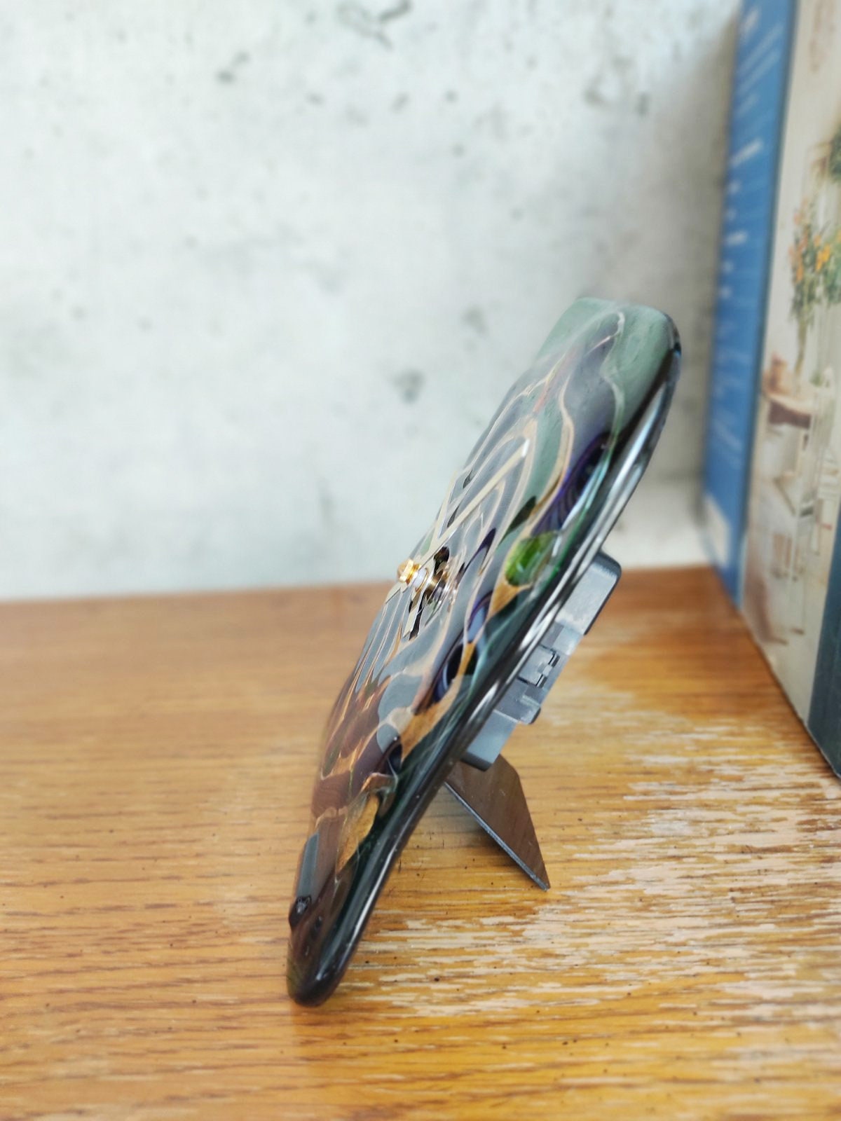 Stained Glass fused table top clock Recollection about Vienna - Image 6