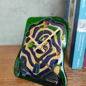 Stained Glass fused table top clock Recollection about Vienna