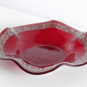Art Glass home decor fused table top 37 cm  vase Platinum Sun