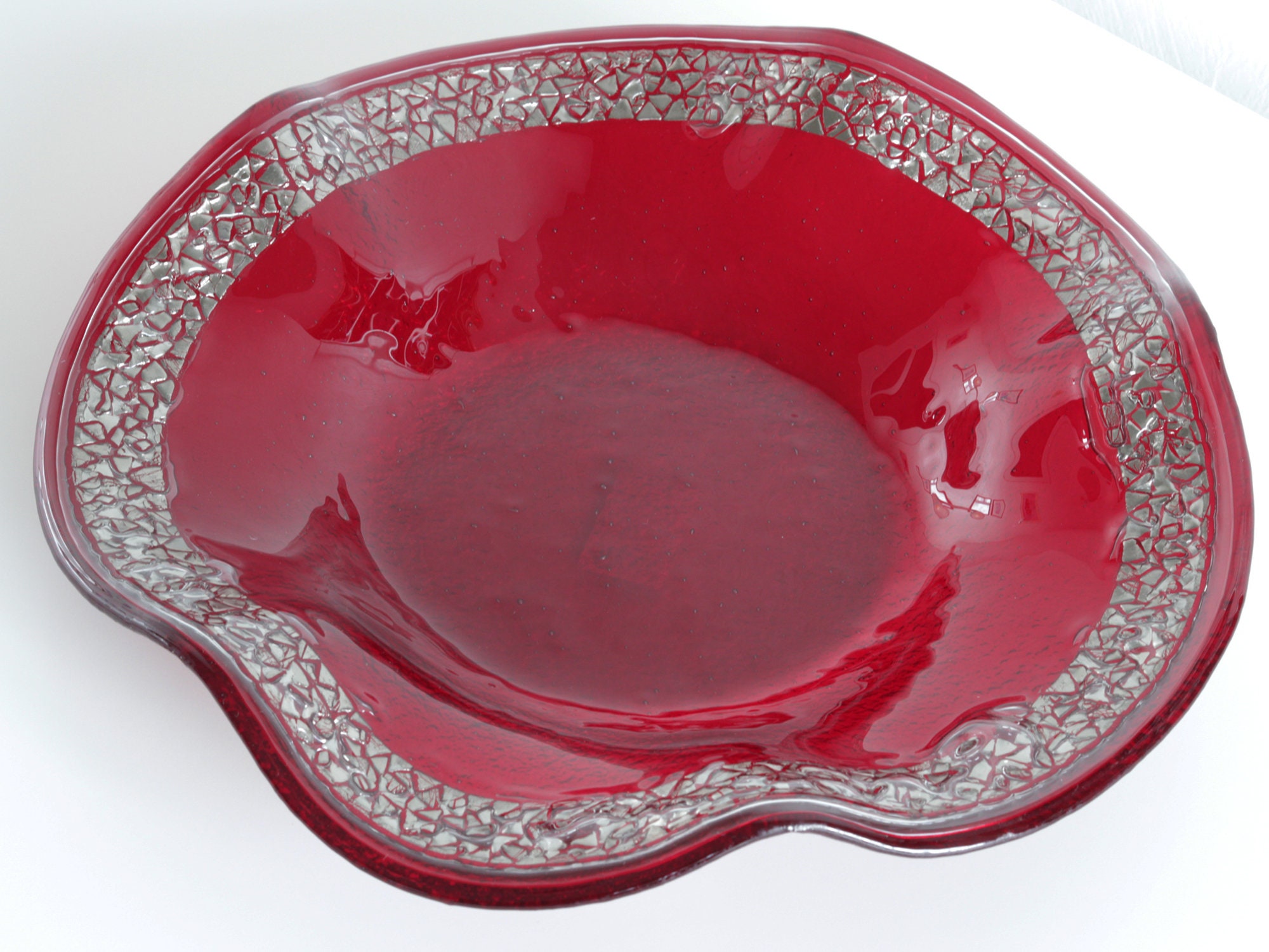 Art Glass home decor fused table top 37 cm vase Platinum Sun - Image 2
