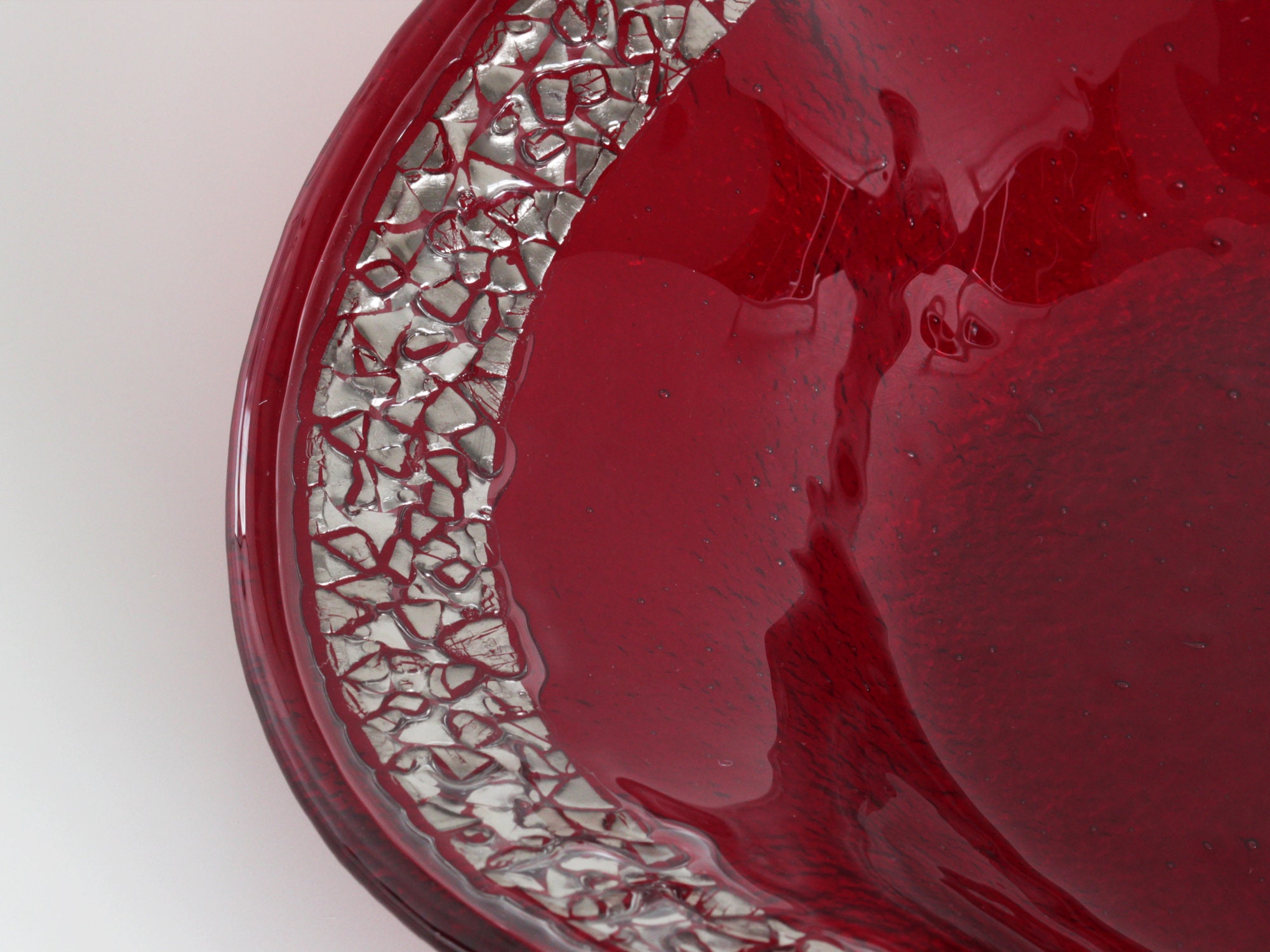 Art Glass home decor fused table top 37 cm vase Platinum Sun - Image 3