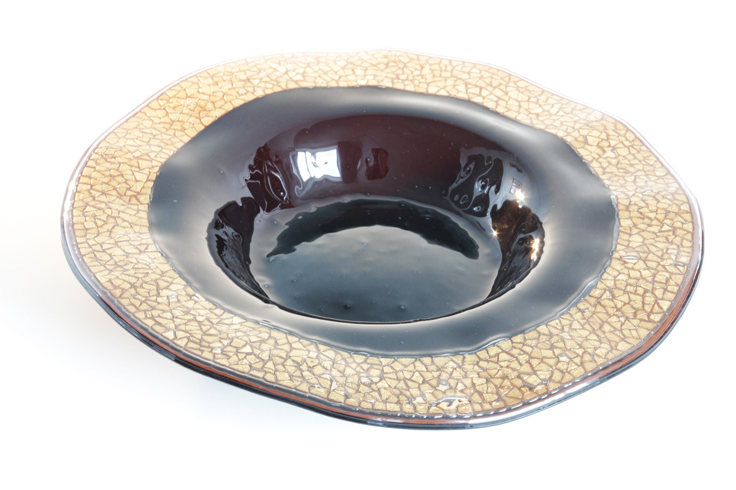 Art Glass Home Decor fused table top 47 cm vase Golden Sun - Image 2