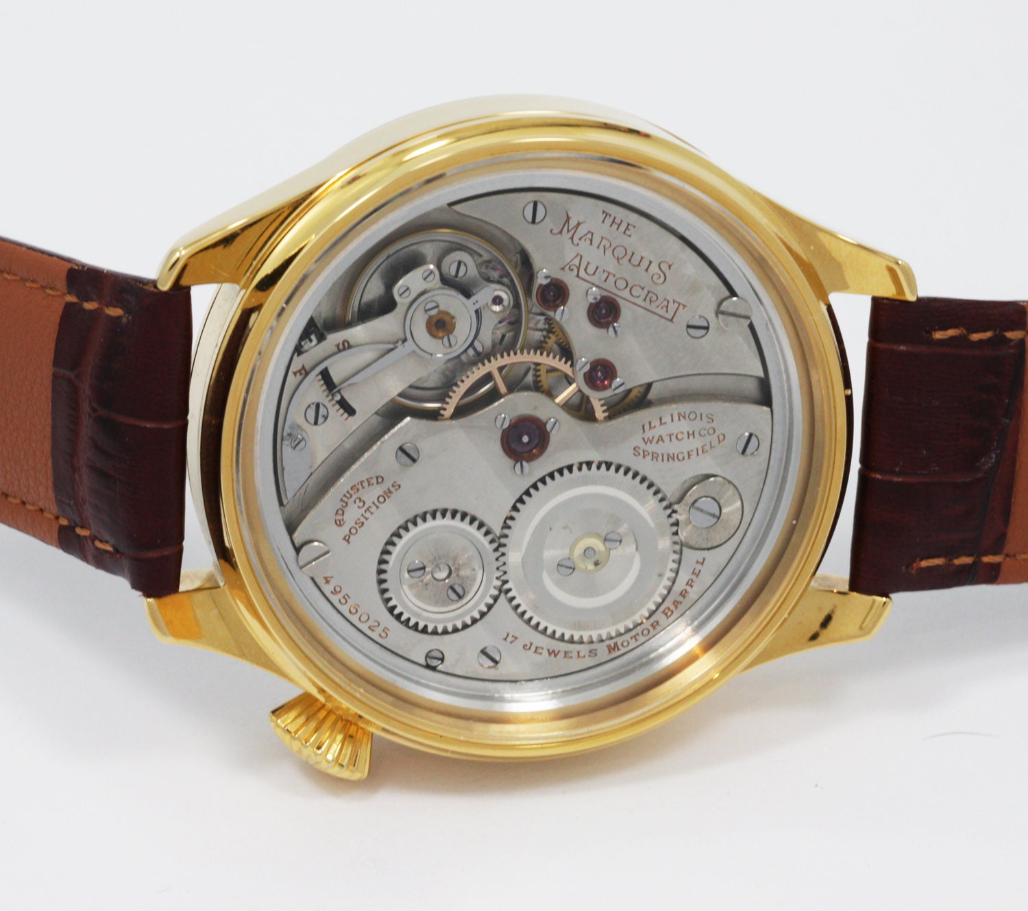 Illinois Watch USA early 1900s marriage men's watch Mechanical Movement, Metal Dial, Steel Case, Gift for Men's - Image 8