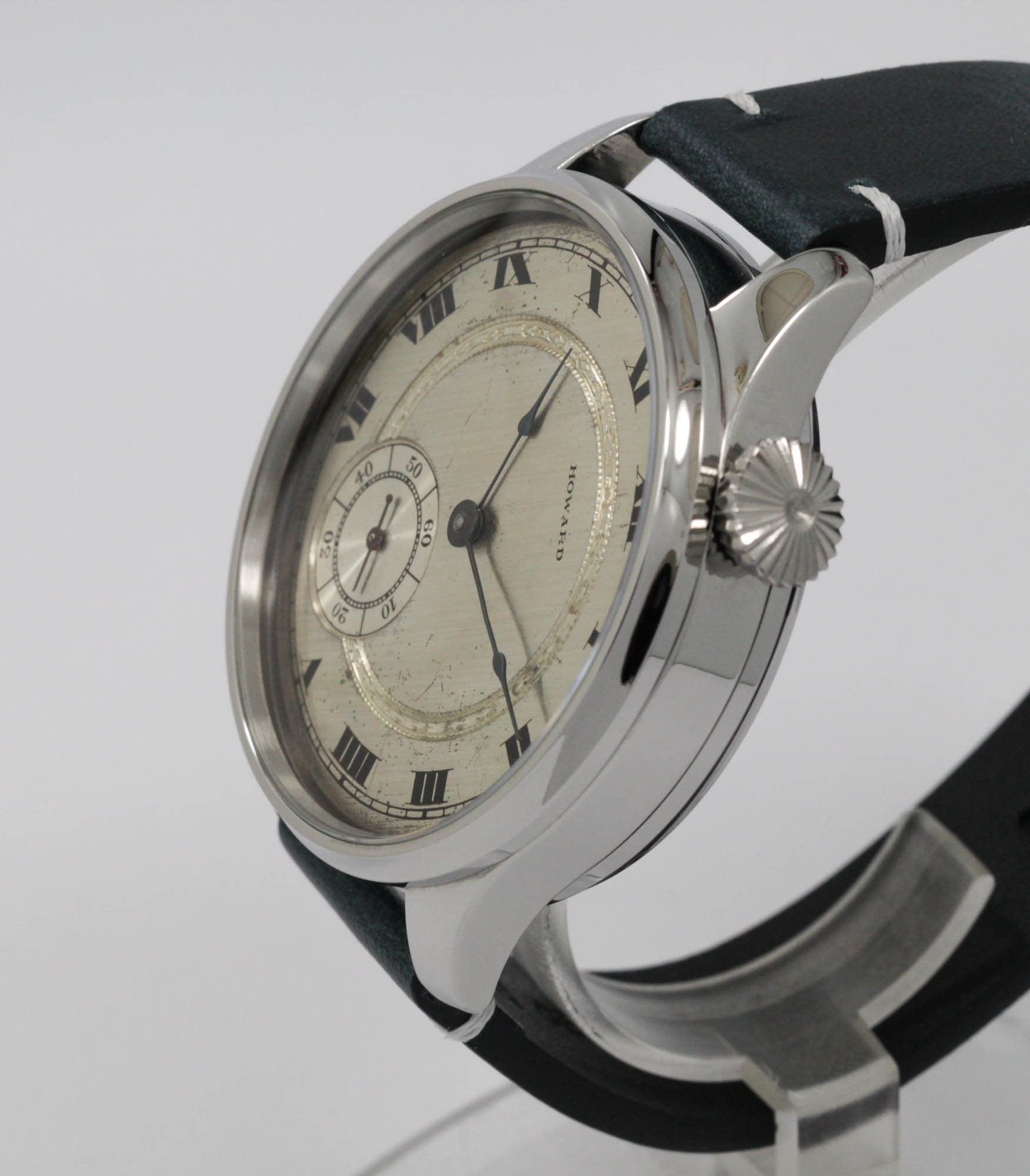 Howard Watch USA early 1900s marriage men's watch Mechanical Movement, Enamel Dial, Steel Case, Gift for Men's - Image 2