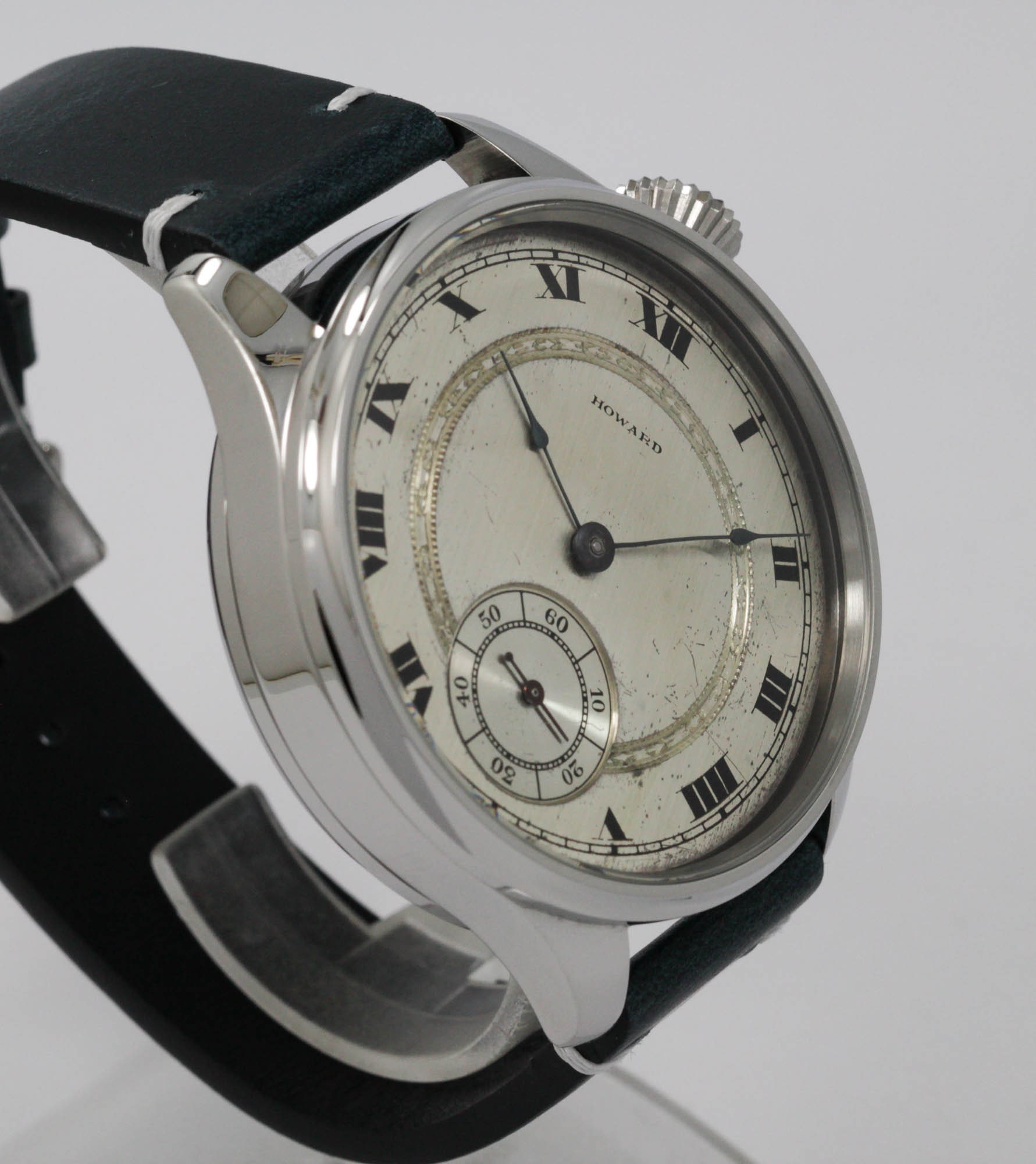 Howard Watch USA early 1900s marriage men's watch Mechanical Movement, Enamel Dial, Steel Case, Gift for Men's - Image 3