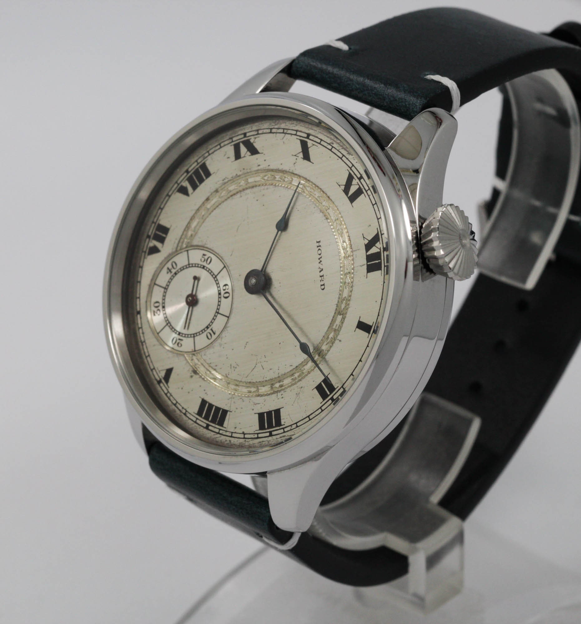 Howard Watch USA early 1900s marriage men's watch Mechanical Movement, Enamel Dial, Steel Case, Gift for Men's