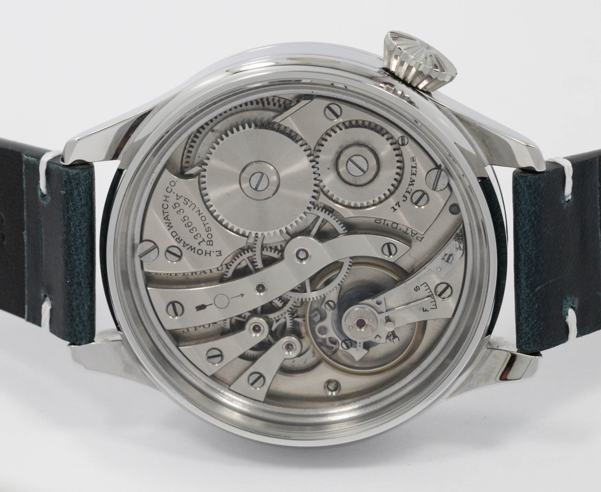 Howard Watch USA early 1900s marriage men's watch Mechanical Movement, Enamel Dial, Steel Case, Gift for Men's - Image 9