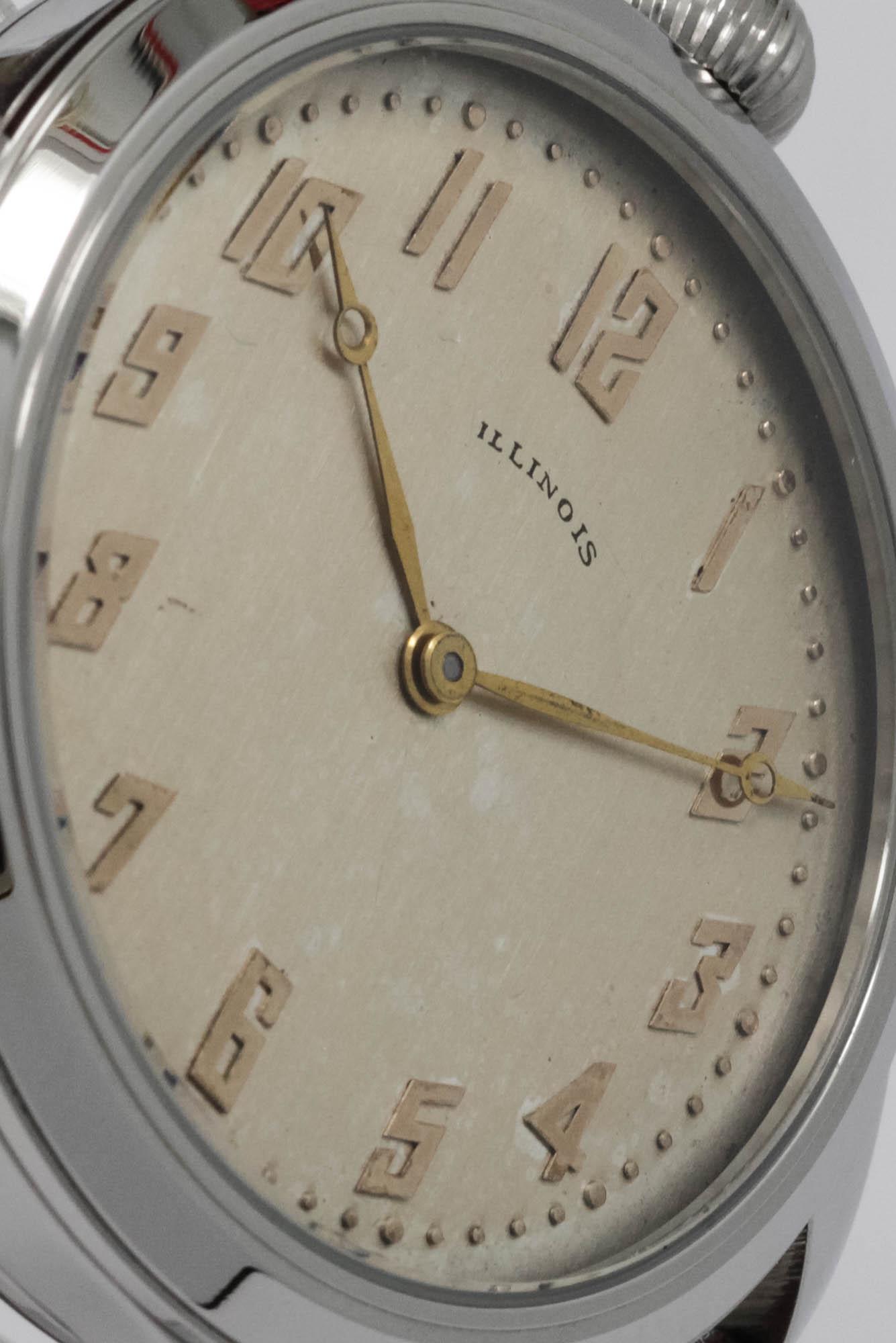 Illinois Watch USA early 1900s marriage men's watch Mechanical Movement, Metal Dial, Steel Case, Gift for Men's - Image 5