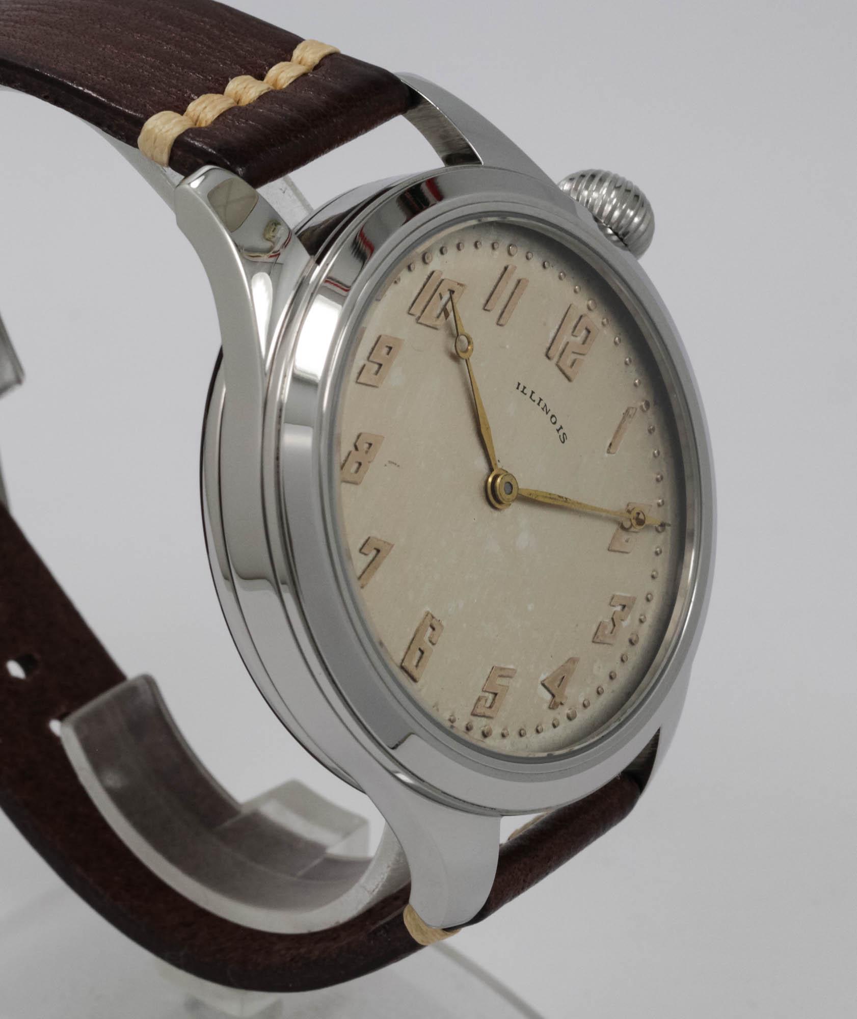 Illinois Watch USA early 1900s marriage men's watch Mechanical Movement, Metal Dial, Steel Case, Gift for Men's - Image 3