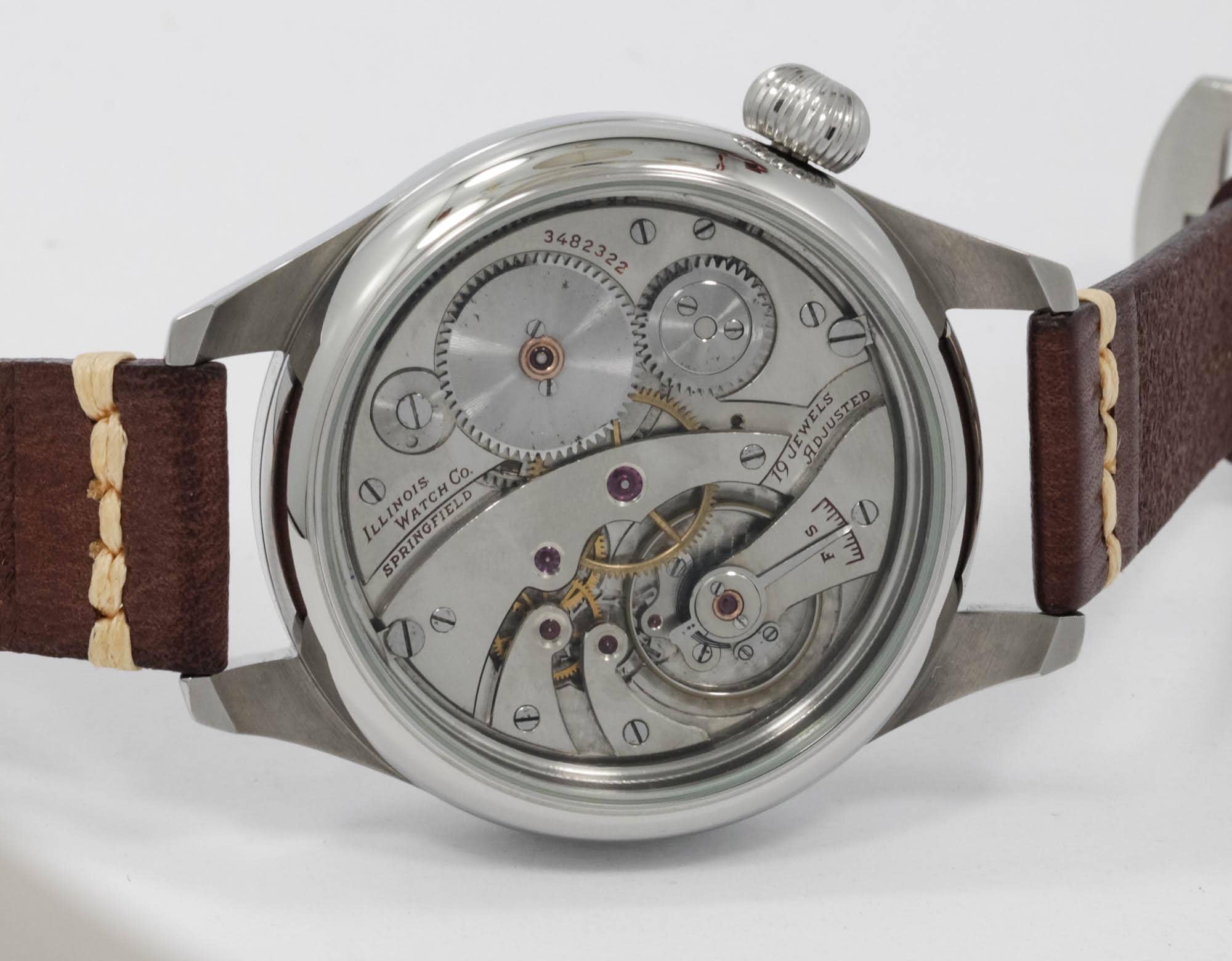 Illinois Watch USA early 1900s marriage men's watch Mechanical Movement, Metal Dial, Steel Case, Gift for Men's - Image 6