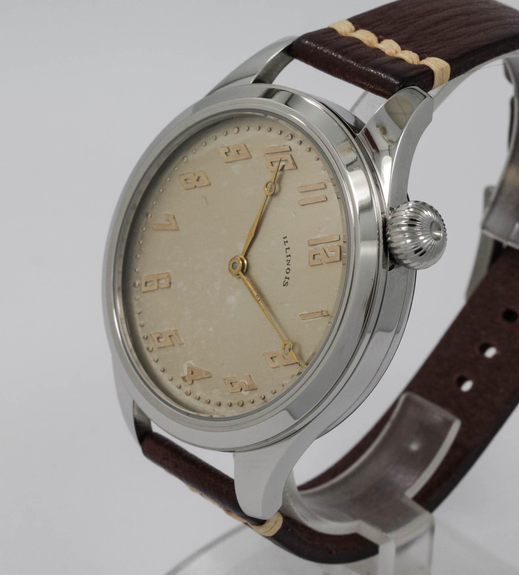 Illinois Watch USA early 1900s marriage men's watch Mechanical Movement, Metal Dial, Steel Case, Gift for Men's