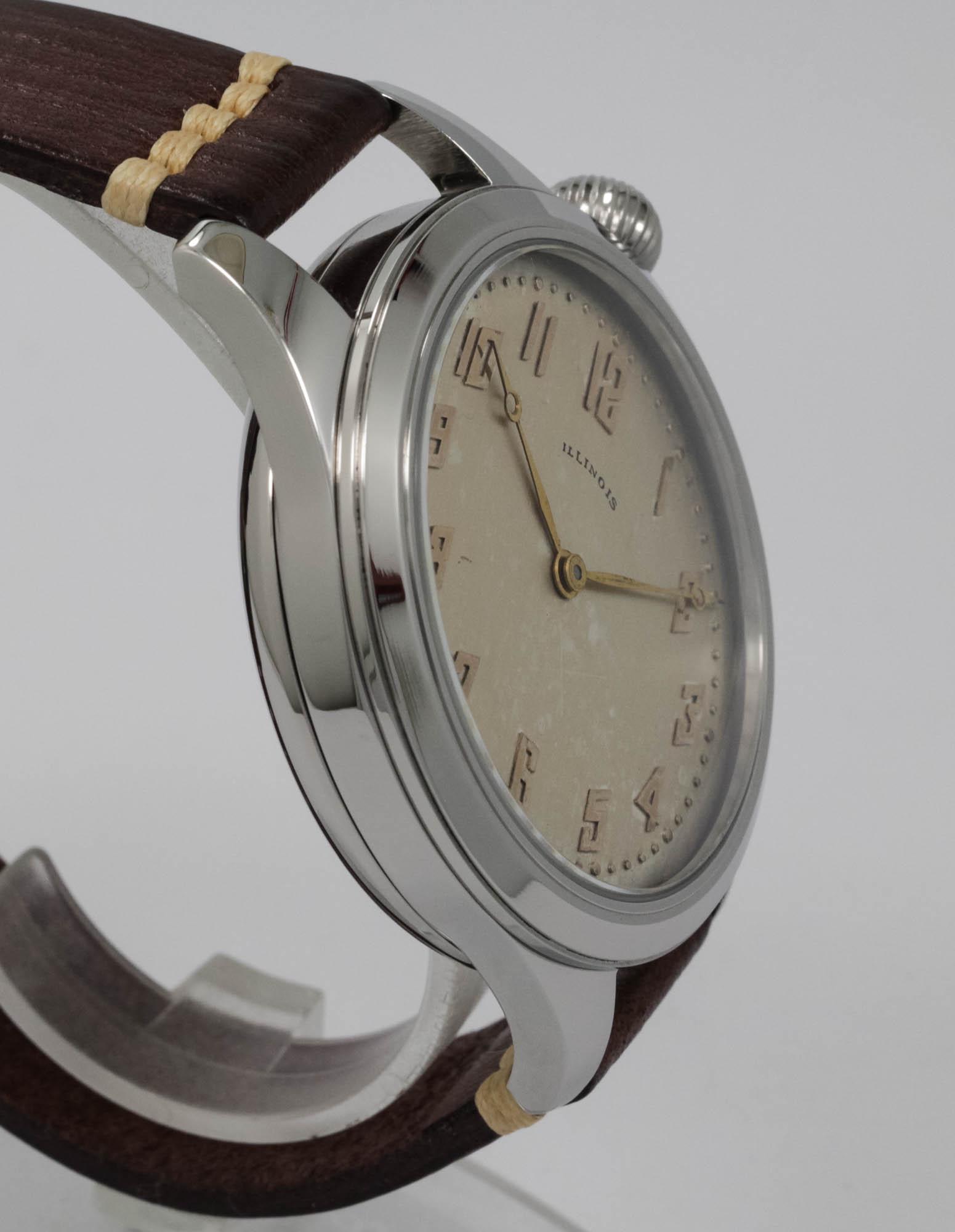 Illinois Watch USA early 1900s marriage men's watch Mechanical Movement, Metal Dial, Steel Case, Gift for Men's - Image 4