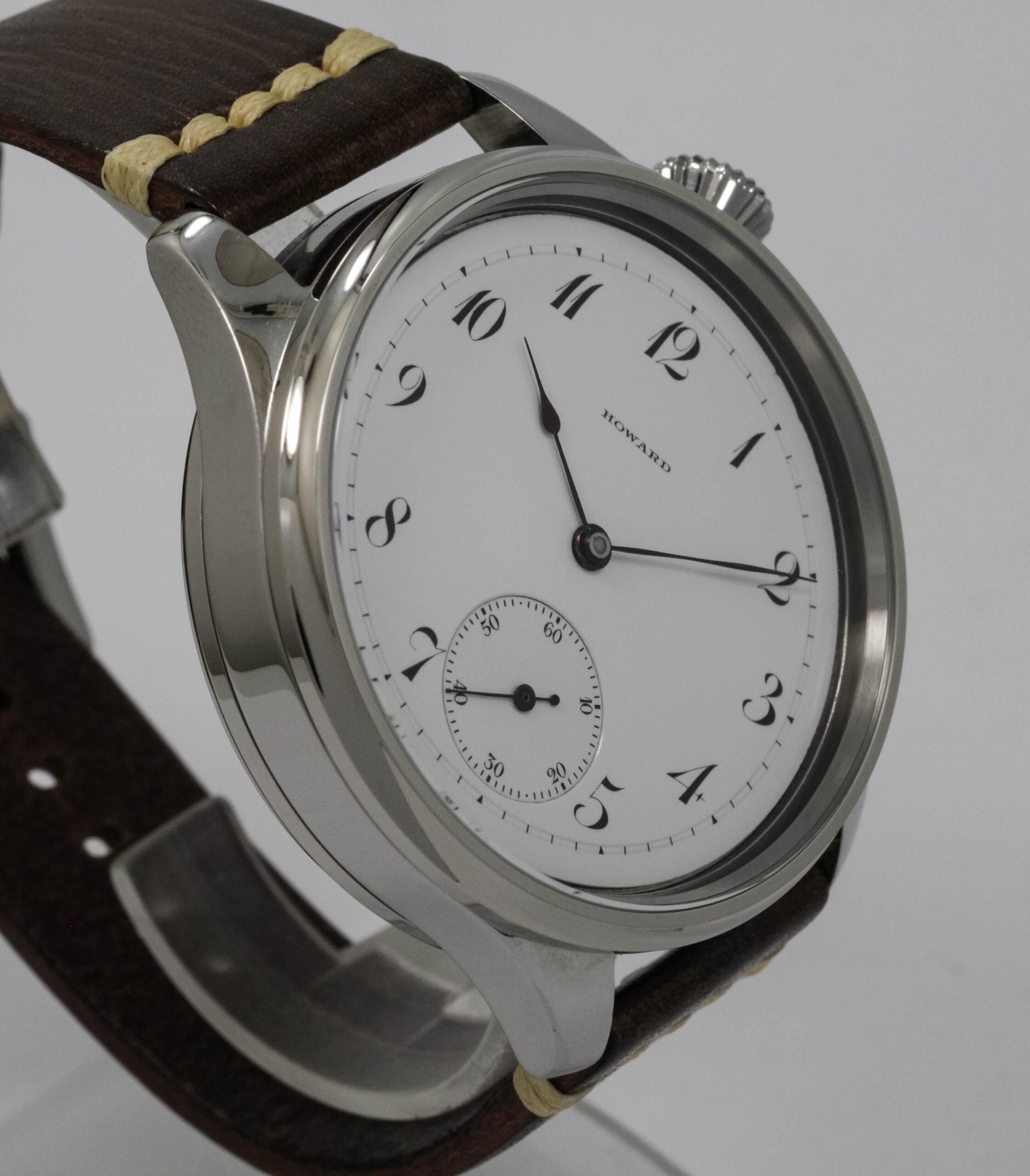 Howard Watch USA early 1900s marriage men's watch Mechanical Movement, Enamel Dial, Steel Case, Gift for Men's - Image 3