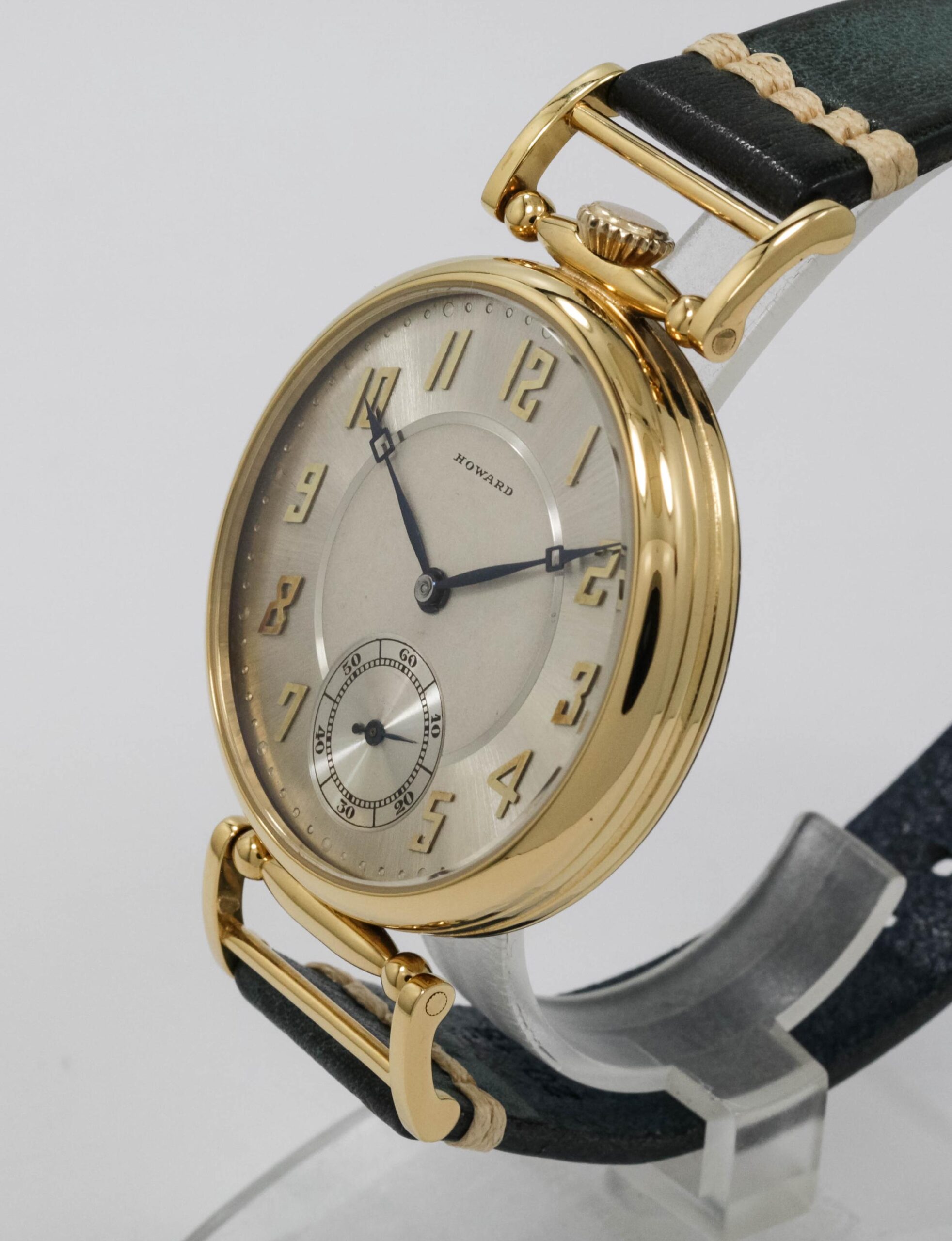 Howard Watch USA early 1900s marriage men's watch Mechanical Movement, Enamel Dial, Steel Case, Gift for Men's - Image 2