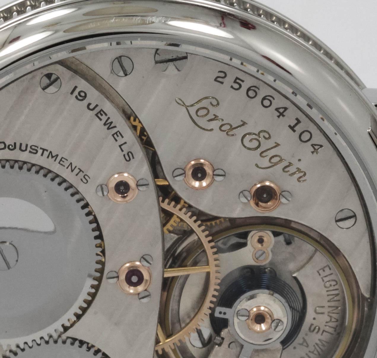 19 jewel Lord Elgin Watch USA early 1900s marriage men's watch Mechanical Movement, Metal Dial, Steel Case, Gift for Men's - Image 8