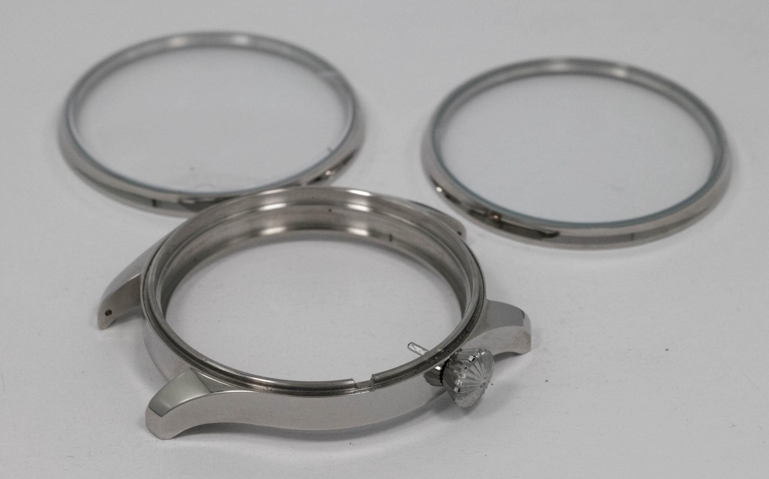 Stainless steel case for marriage watch will fit Waltham Vanguard , 645, Crescent 16s lever set movement - Image 2