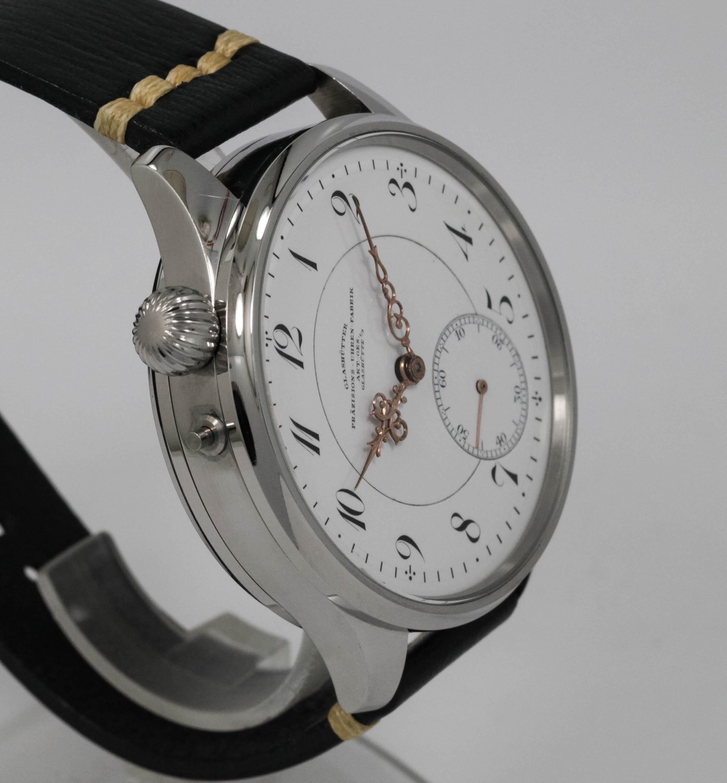 Early 1900s Glashütter Präzisions-Uhren-Fabrik high grade pocket watch movement+ new stainless steel case - Image 4