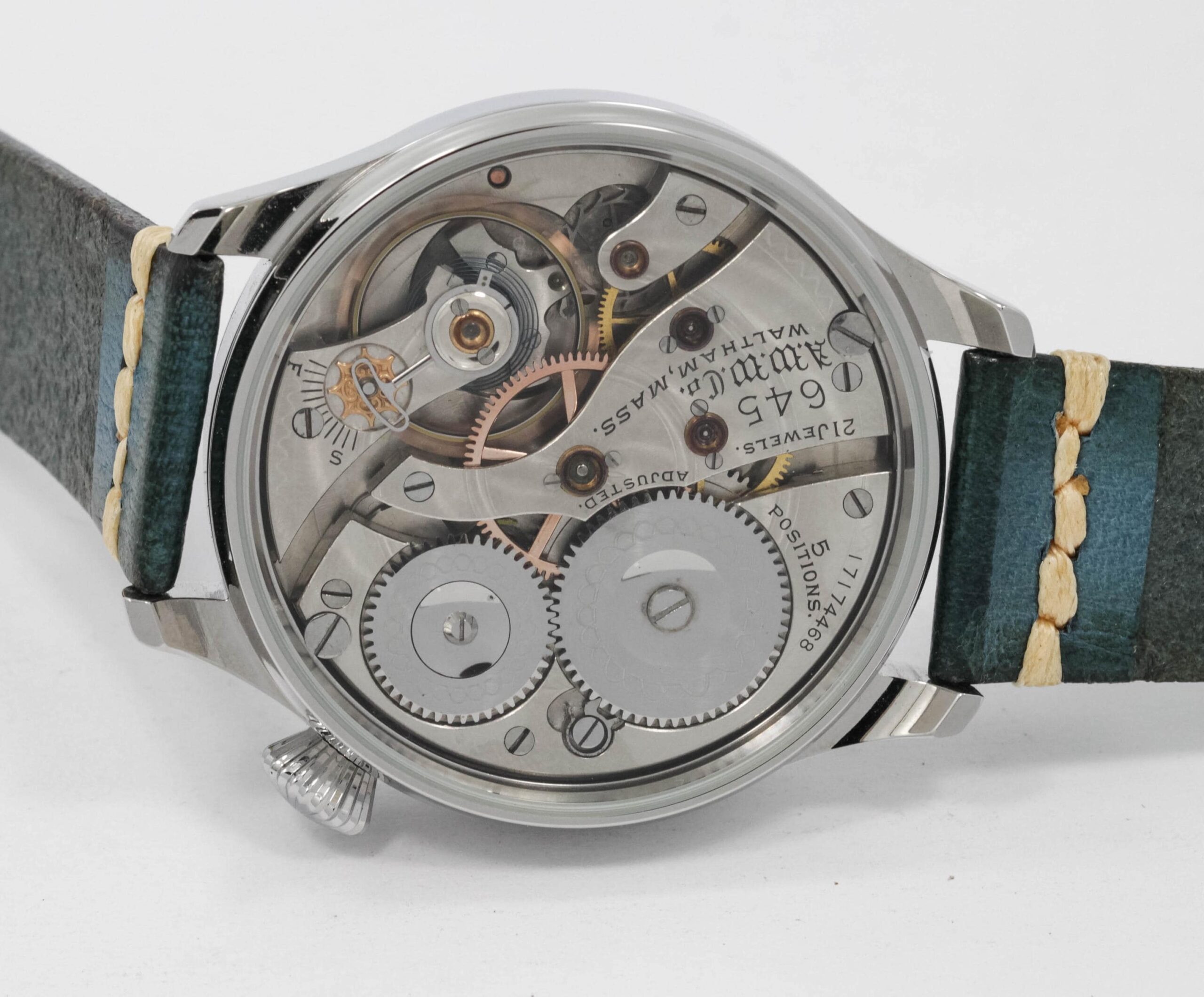 Stainless steel case for marriage watch will fit Waltham Vanguard , 645, Crescent 16s lever set movement - Image 5