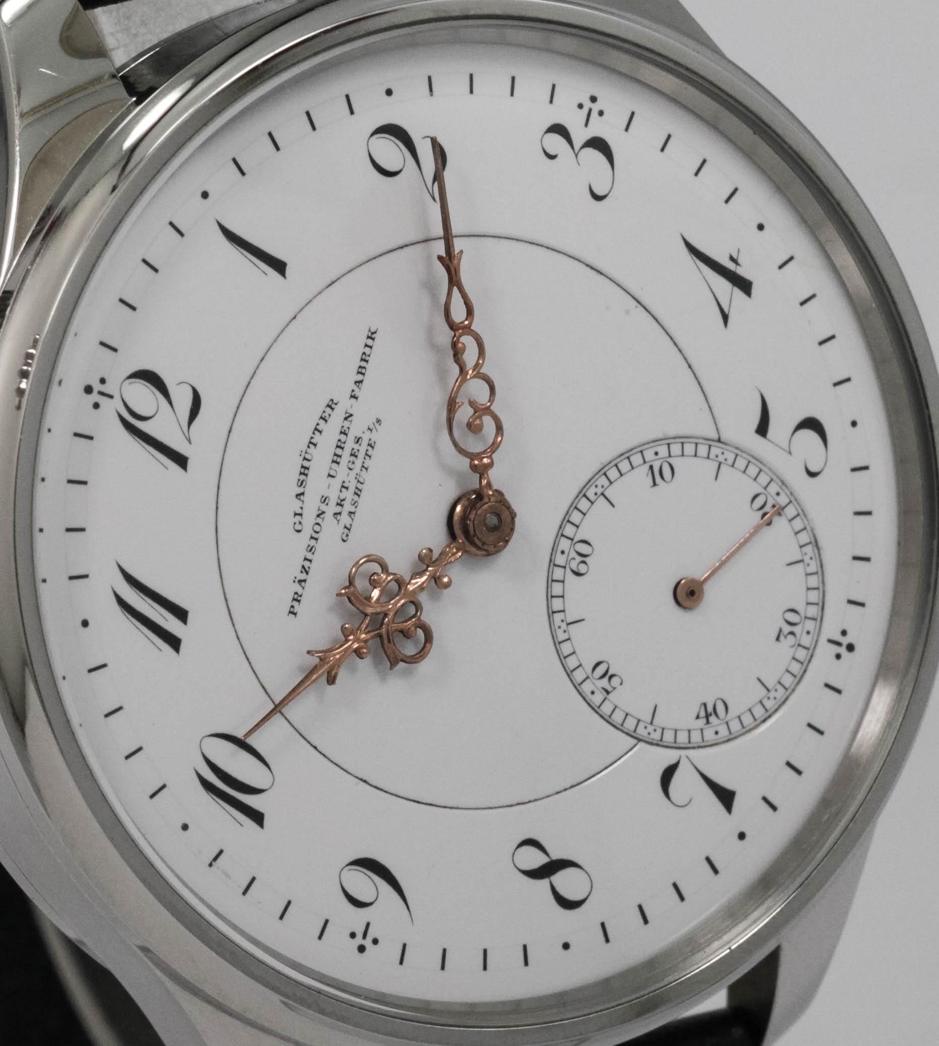 Early 1900s Glashütter Präzisions-Uhren-Fabrik high grade pocket watch movement+ new stainless steel case - Image 5