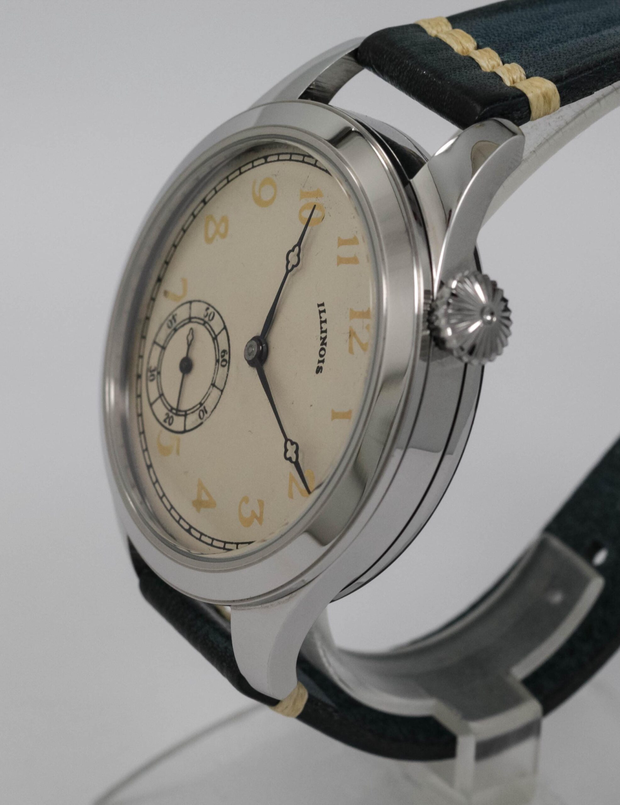 Illinois Watch USA early 1900s marriage men's watch Mechanical Movement, Metal Dial, Steel Case, Gift for Men's - Image 2