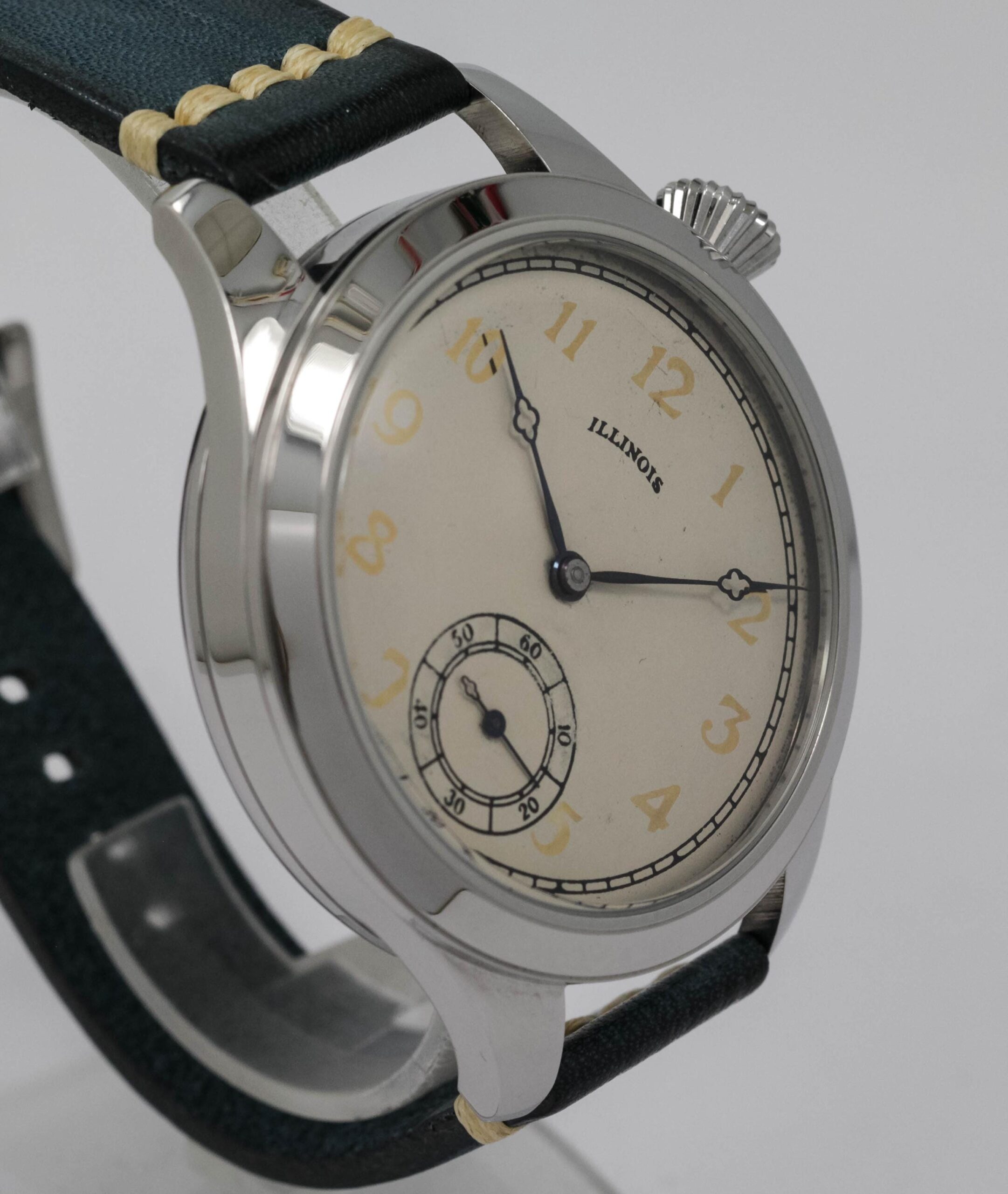 Illinois Watch USA early 1900s marriage men's watch Mechanical Movement, Metal Dial, Steel Case, Gift for Men's - Image 3