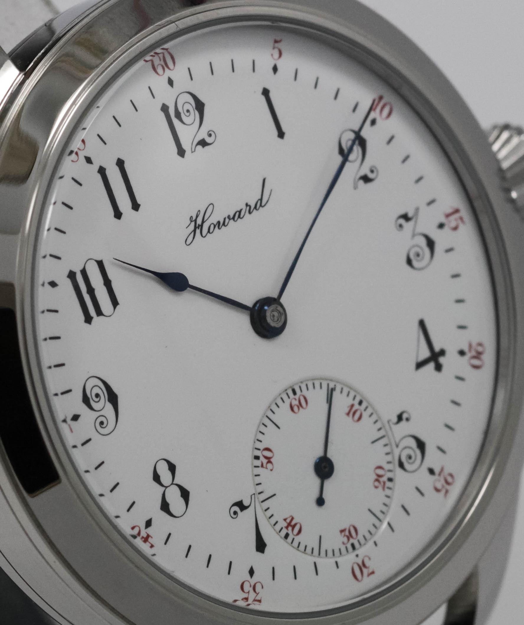 Howard Watch USA early 1900s marriage men's watch Mechanical Movement, Enamel Dial, Steel Case, Gift for Men's - Image 5