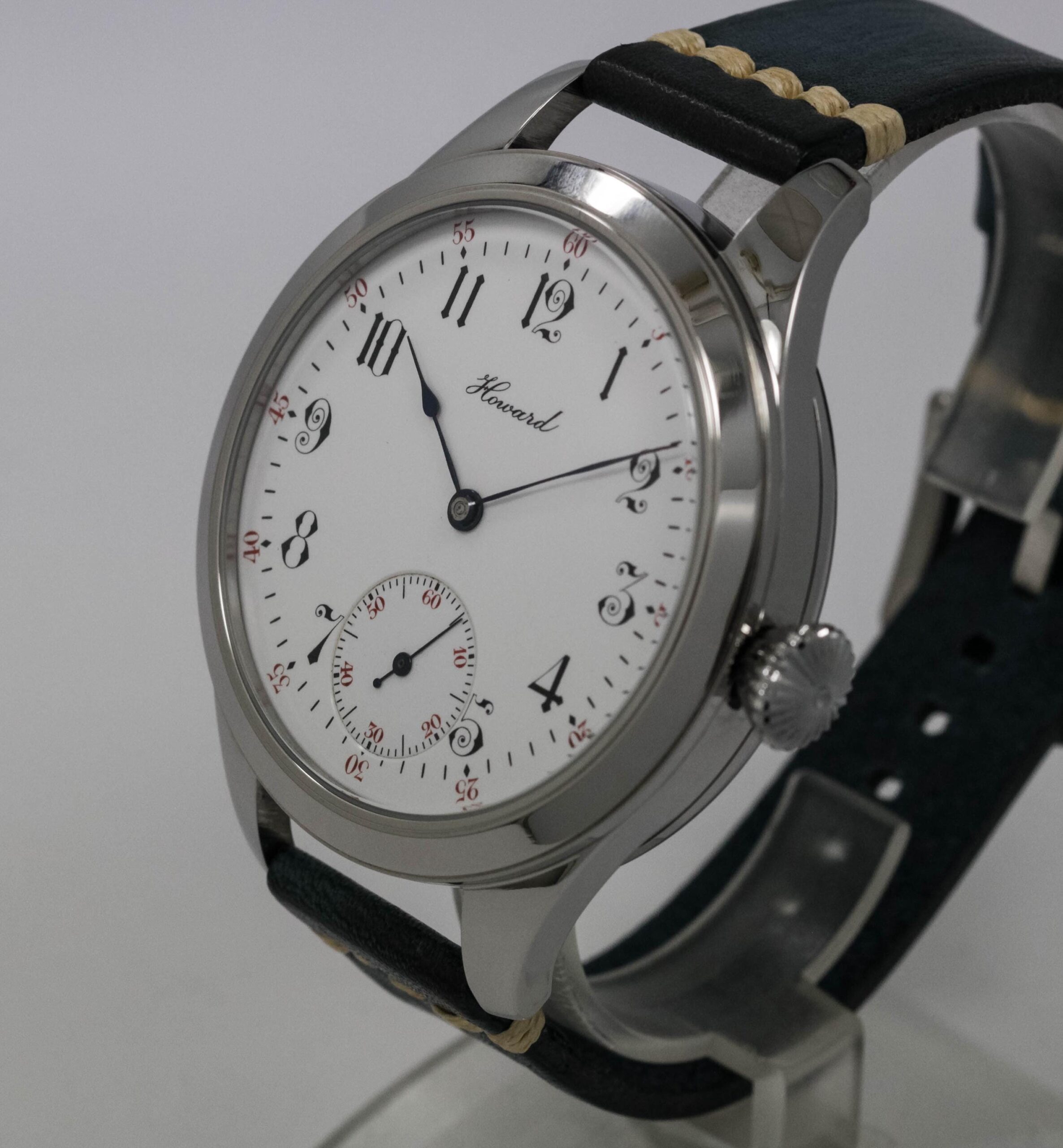 Howard Watch USA early 1900s marriage men's watch Mechanical Movement, Enamel Dial, Steel Case, Gift for Men's