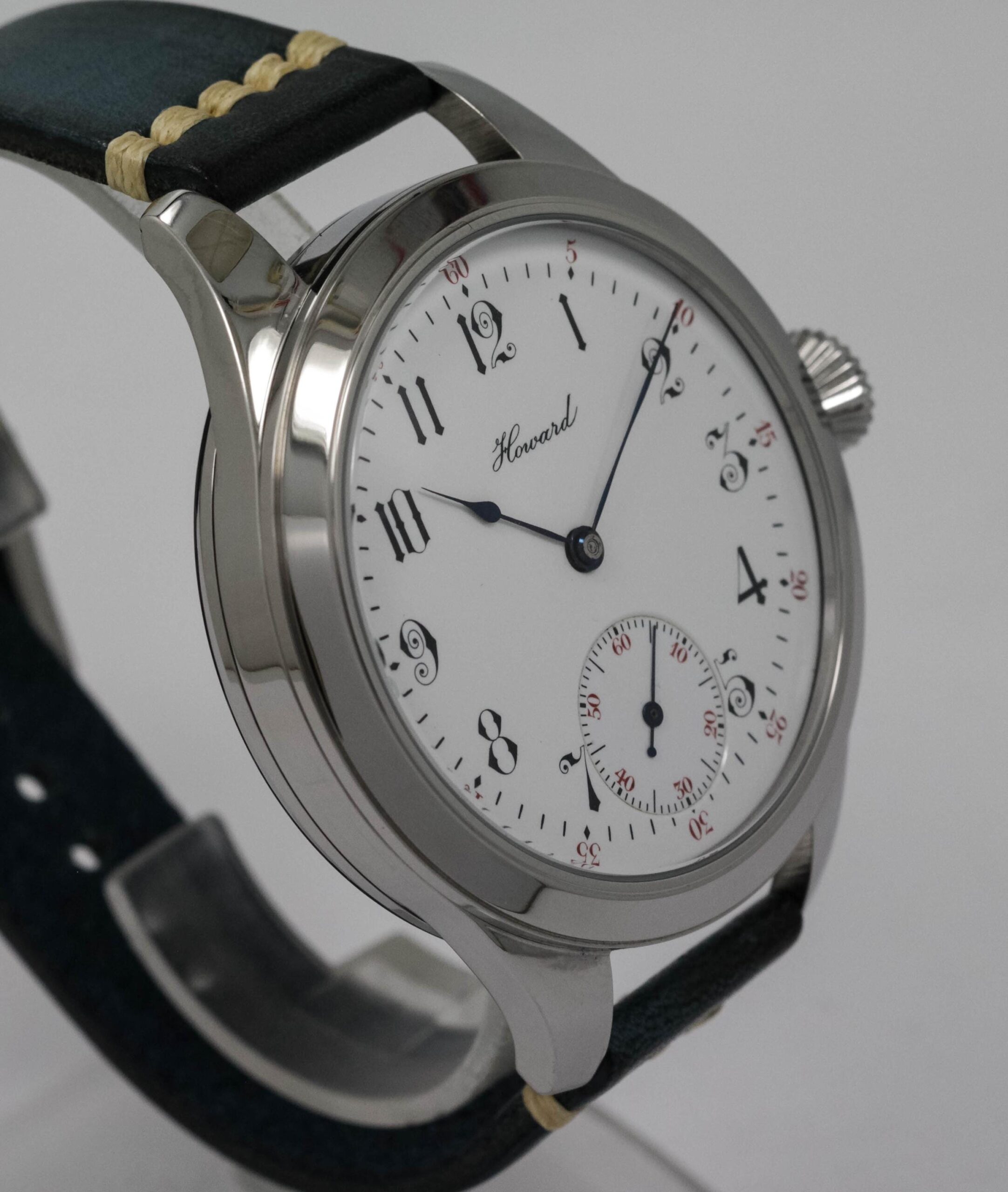 Howard Watch USA early 1900s marriage men's watch Mechanical Movement, Enamel Dial, Steel Case, Gift for Men's - Image 3
