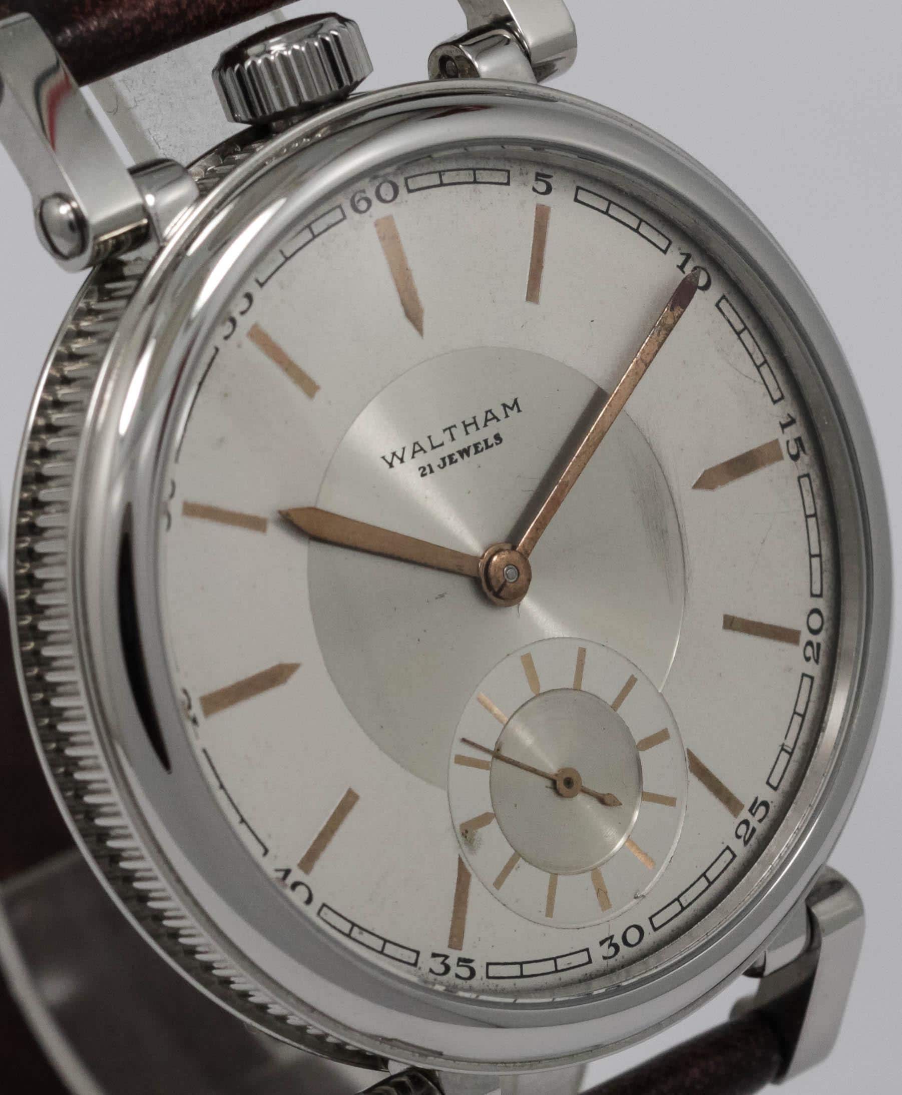 American Waltham Riverside 12s 21 jewels marriage men's watch Mechanical Movement, Metal Dial, Steel Case, Gift for Men's - Image 5