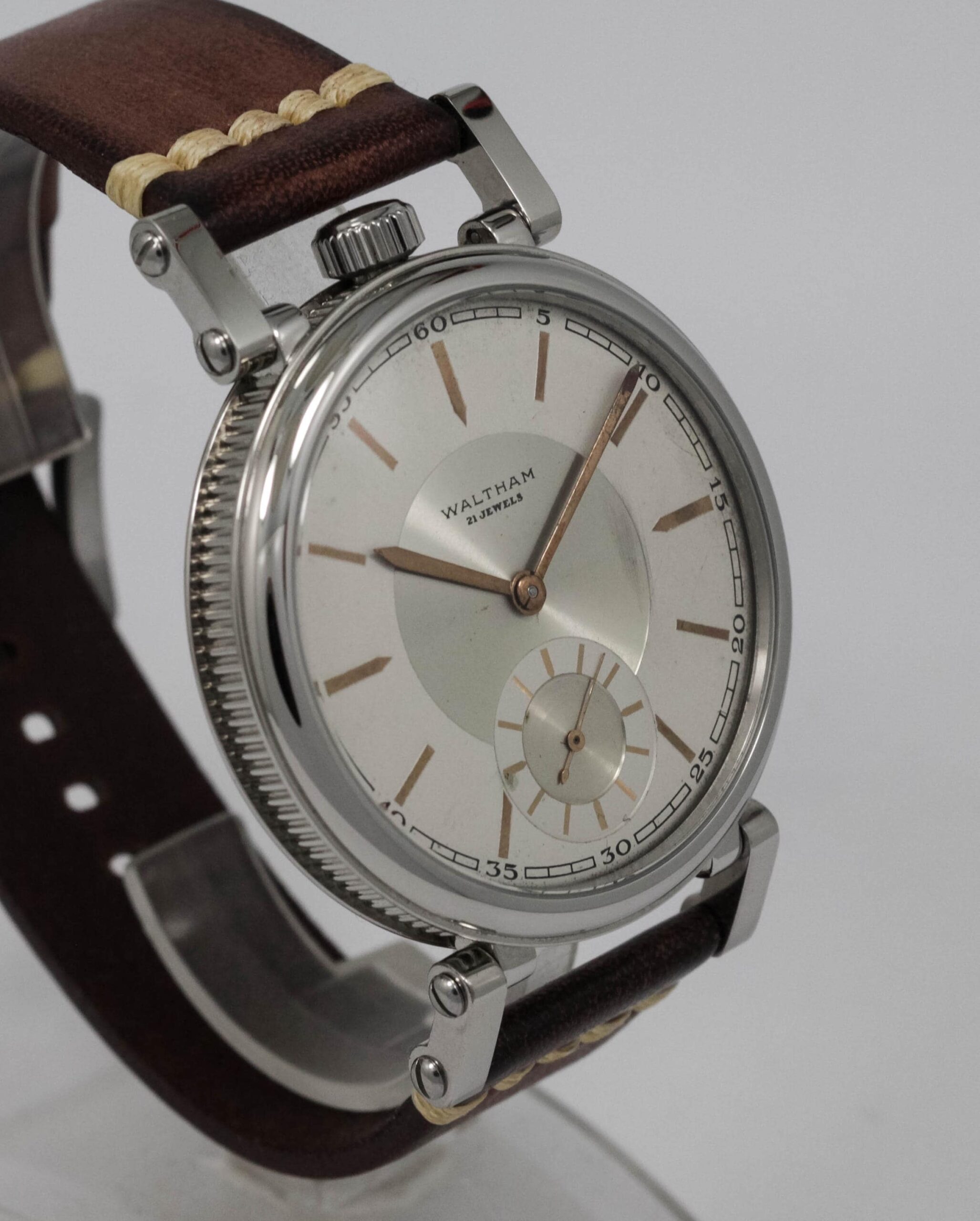 American Waltham Riverside 12s 21 jewels marriage men's watch Mechanical Movement, Metal Dial, Steel Case, Gift for Men's - Image 3