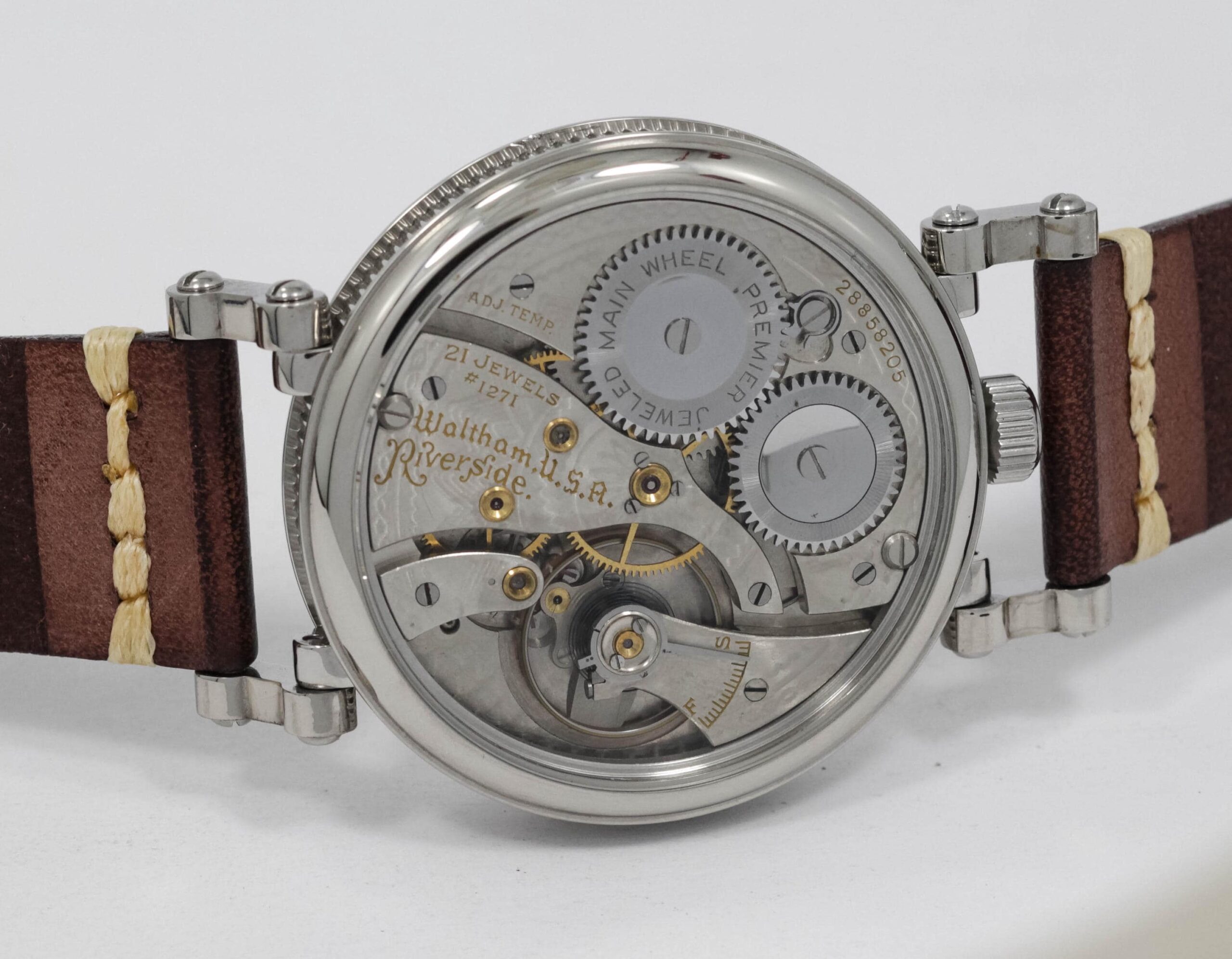American Waltham Riverside 12s 21 jewels marriage men's watch Mechanical Movement, Metal Dial, Steel Case, Gift for Men's - Image 7