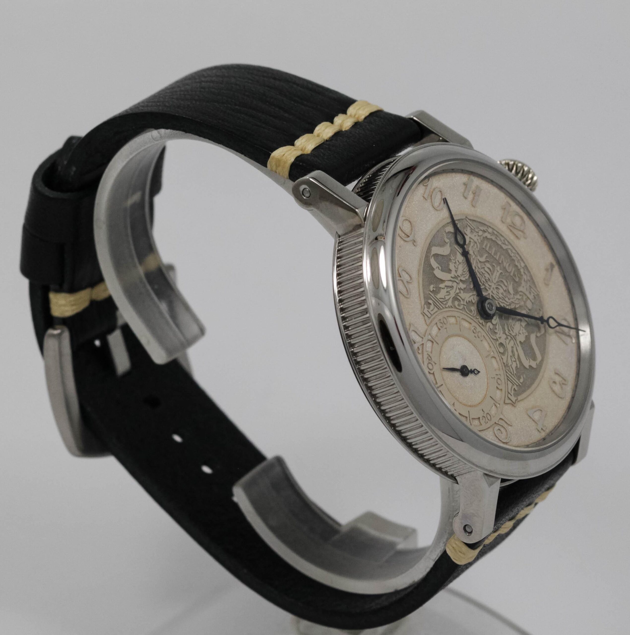 Illinois Watch USA early 1900s marriage men's watch Mechanical Movement, Metal Dial, Steel Case, Gift for Men's - Image 3