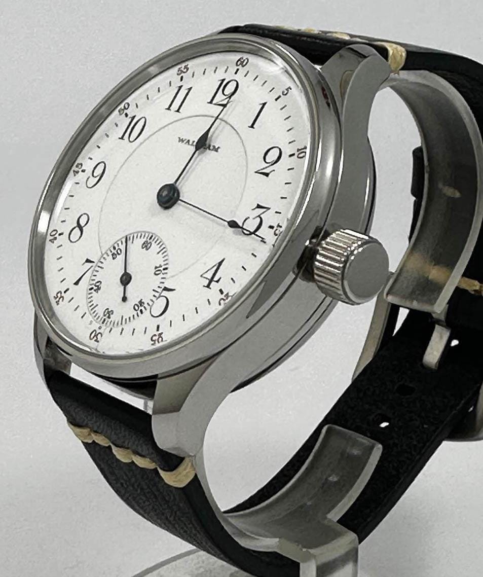 American Waltham 19 jewels marriage men's watch Mechanical Movement, Enamel Dial, Steel Case, Gift for Men's - Image 9