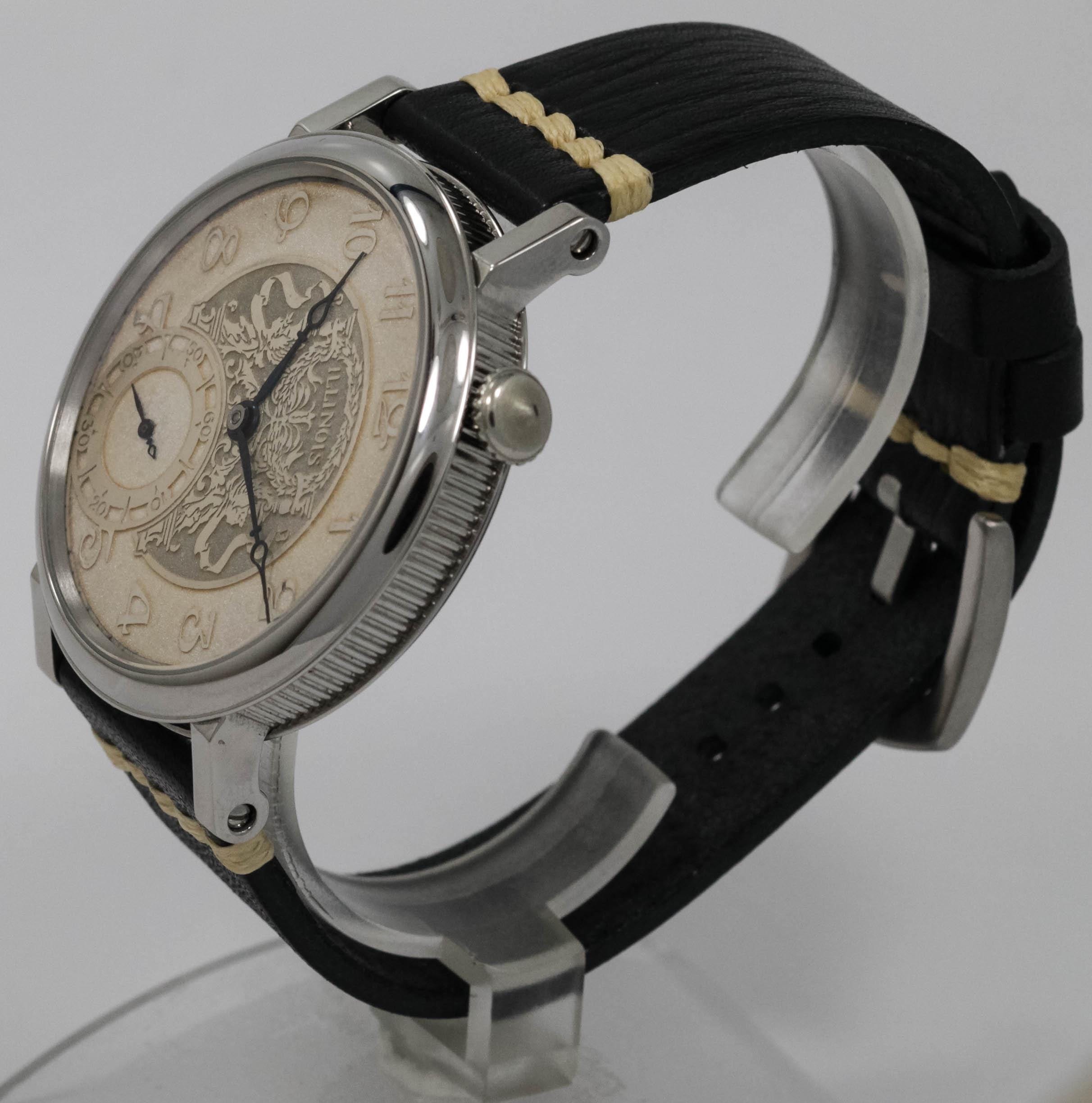 Illinois Watch USA early 1900s marriage men's watch Mechanical Movement, Metal Dial, Steel Case, Gift for Men's - Image 6