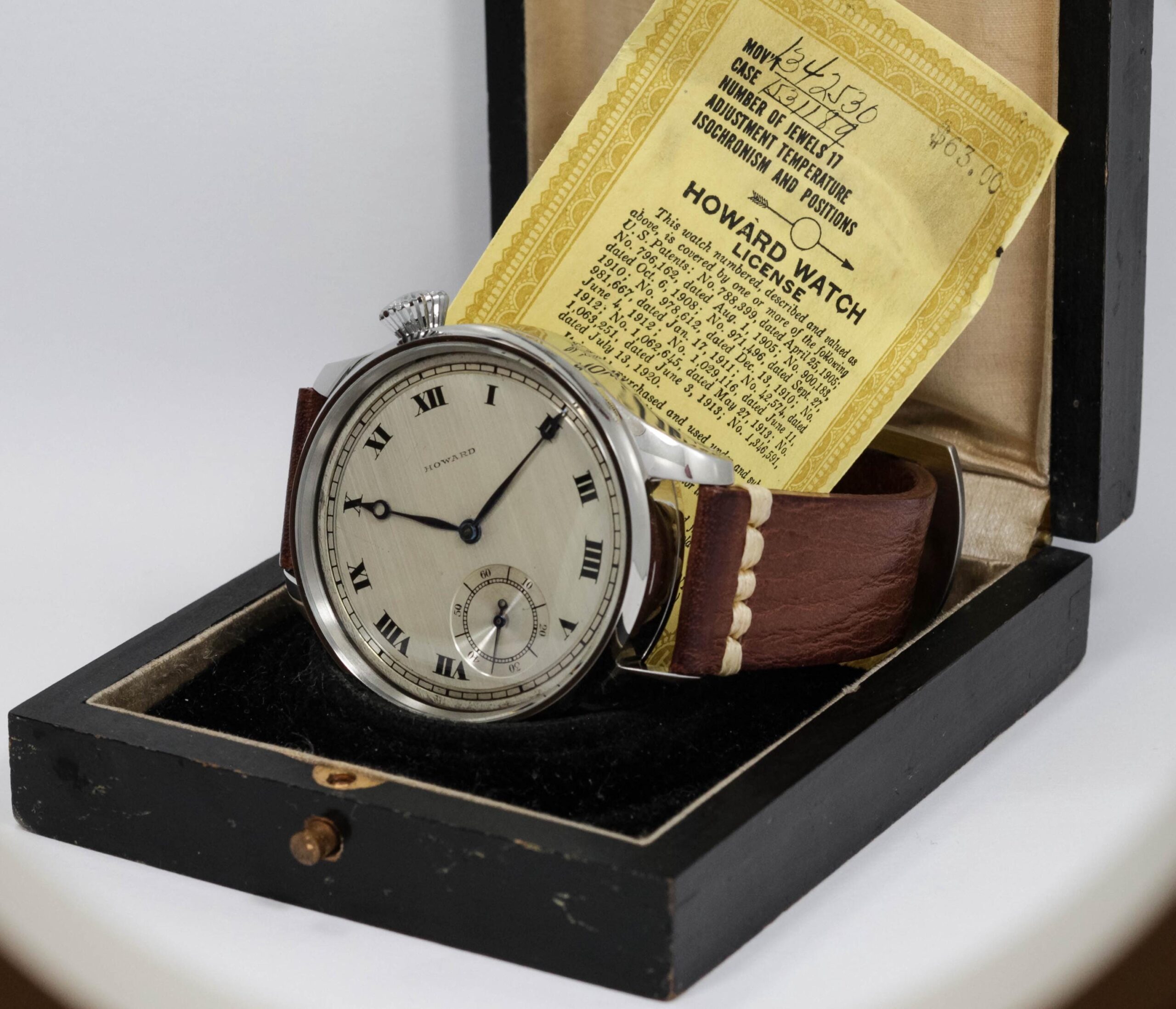 Howard Watch USA early 1900s marriage men's watch Mechanical Movement, Metal Dial, Steel Case, Gift for Men's