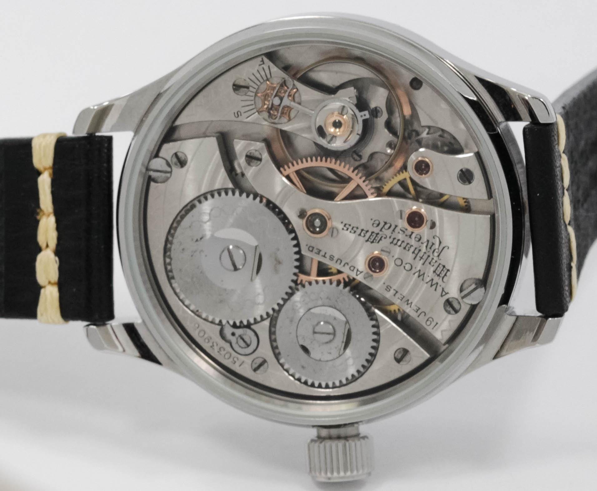 American Waltham 19 jewels marriage men's watch Mechanical Movement, Enamel Dial, Steel Case, Gift for Men's - Image 3