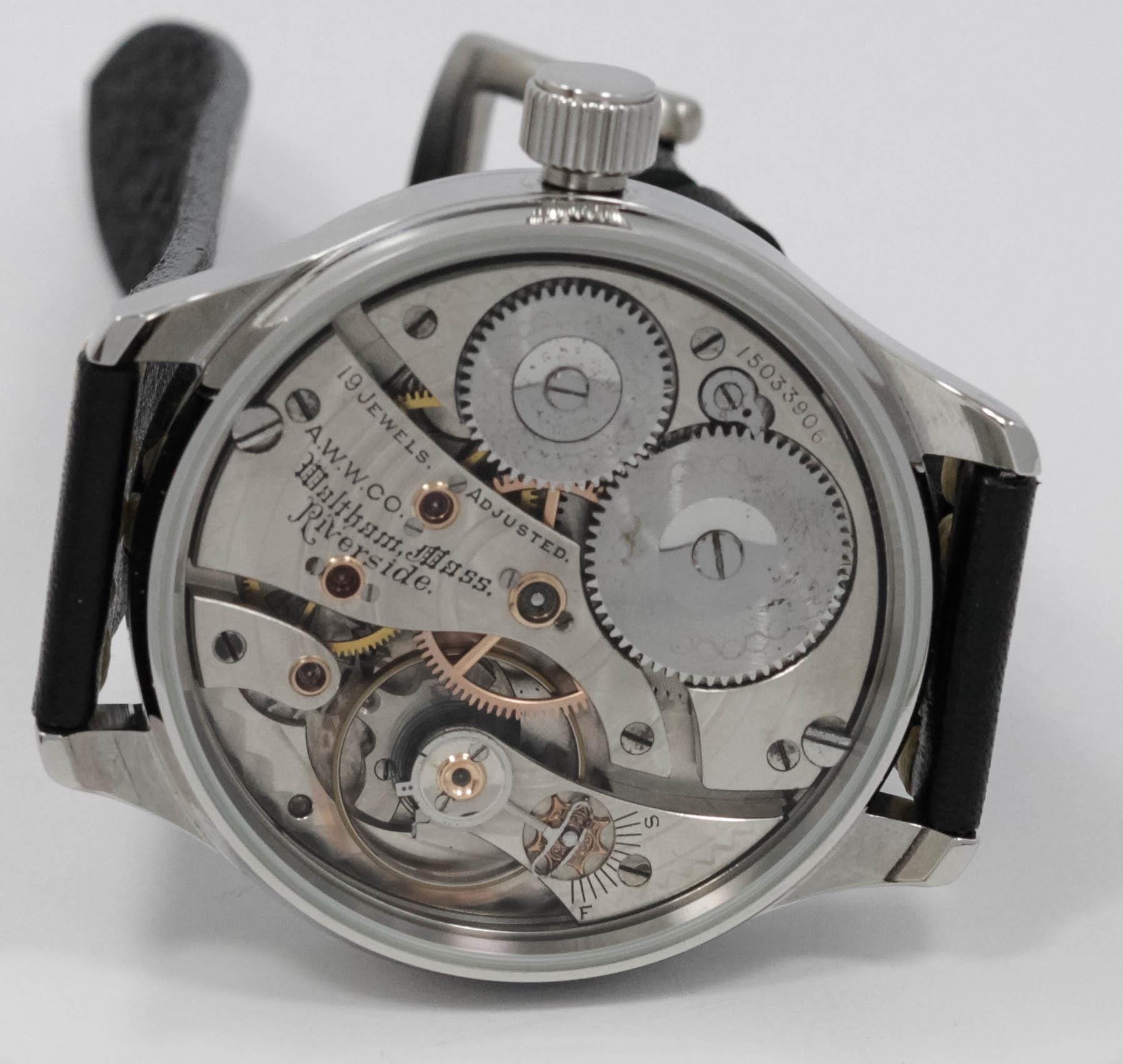 American Waltham 19 jewels marriage men's watch Mechanical Movement, Enamel Dial, Steel Case, Gift for Men's - Image 4