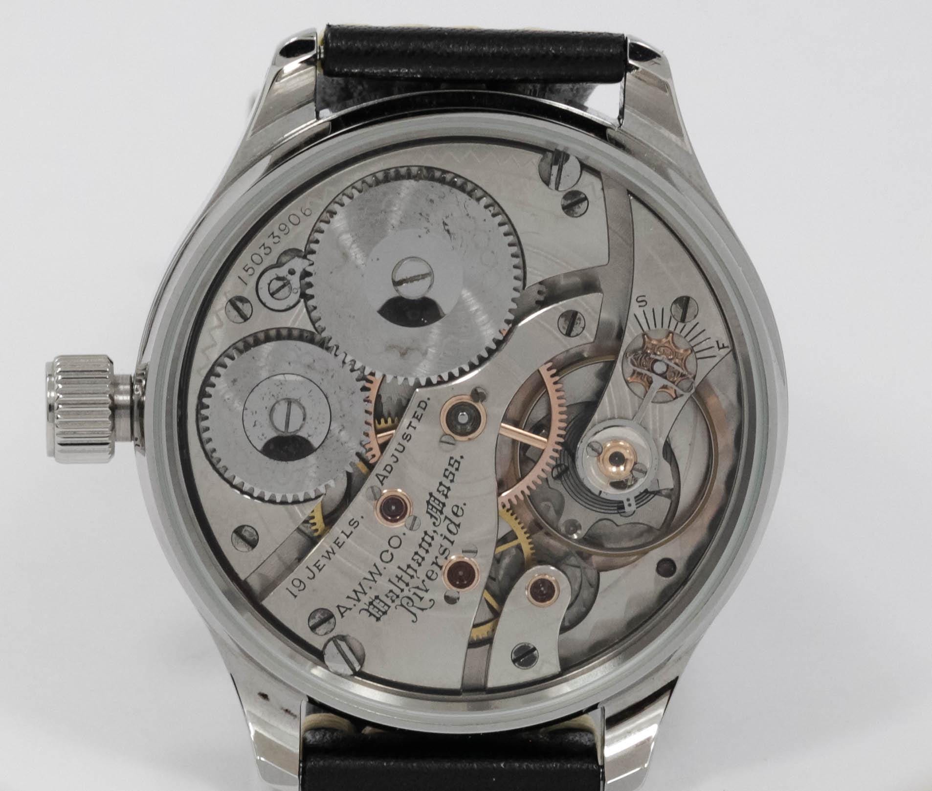 American Waltham 19 jewels marriage men's watch Mechanical Movement, Enamel Dial, Steel Case, Gift for Men's - Image 6