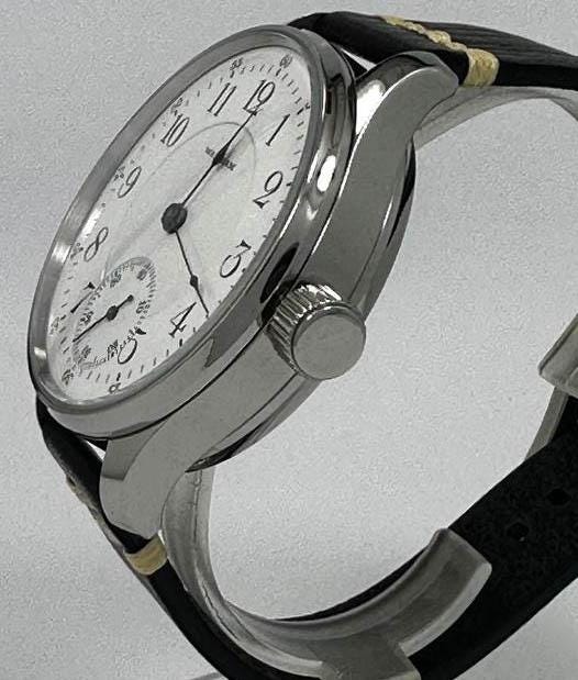 American Waltham 19 jewels marriage men's watch Mechanical Movement, Enamel Dial, Steel Case, Gift for Men's - Image 7